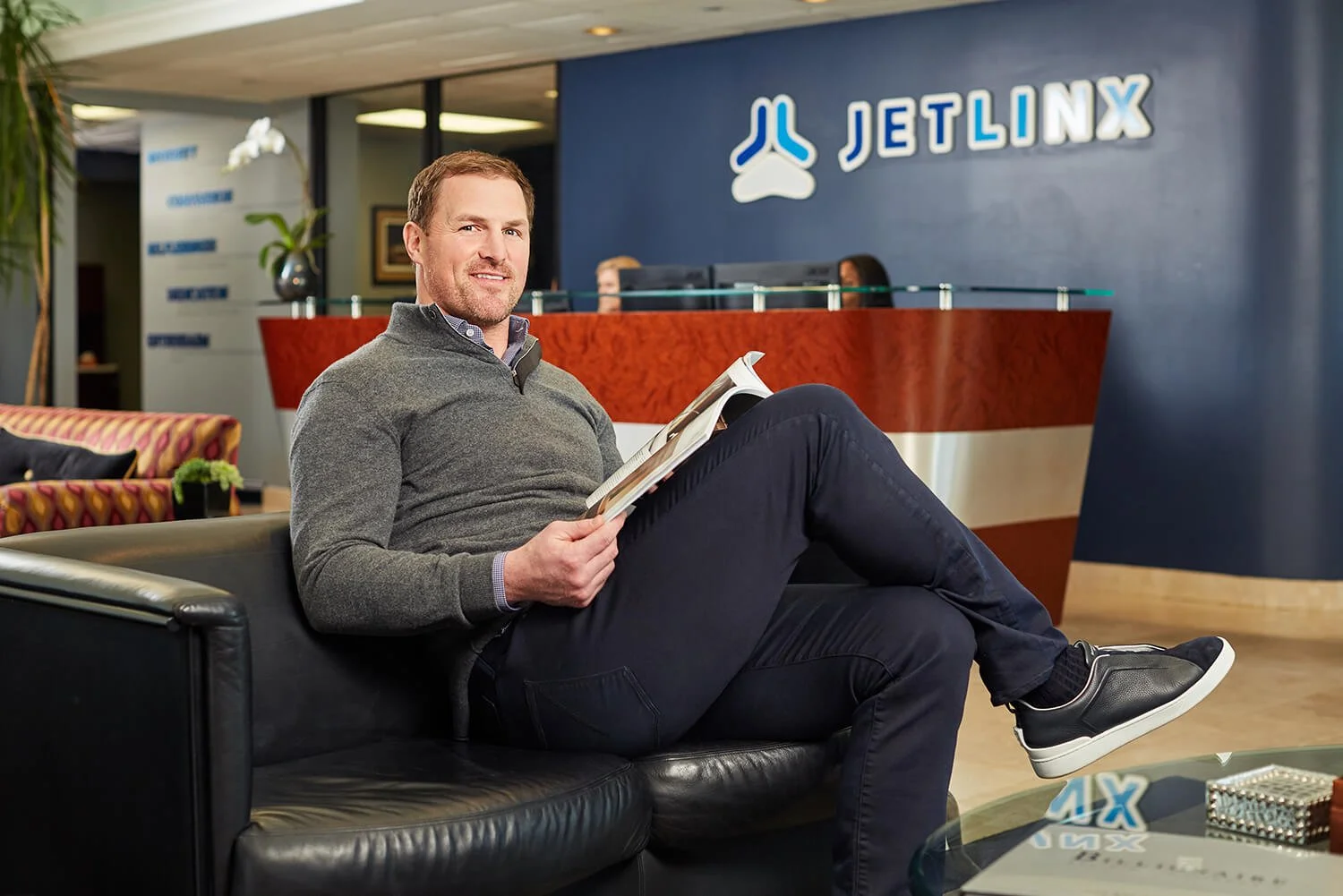 Dallas corporate photography capturing Jason Witten for Jet Linx.