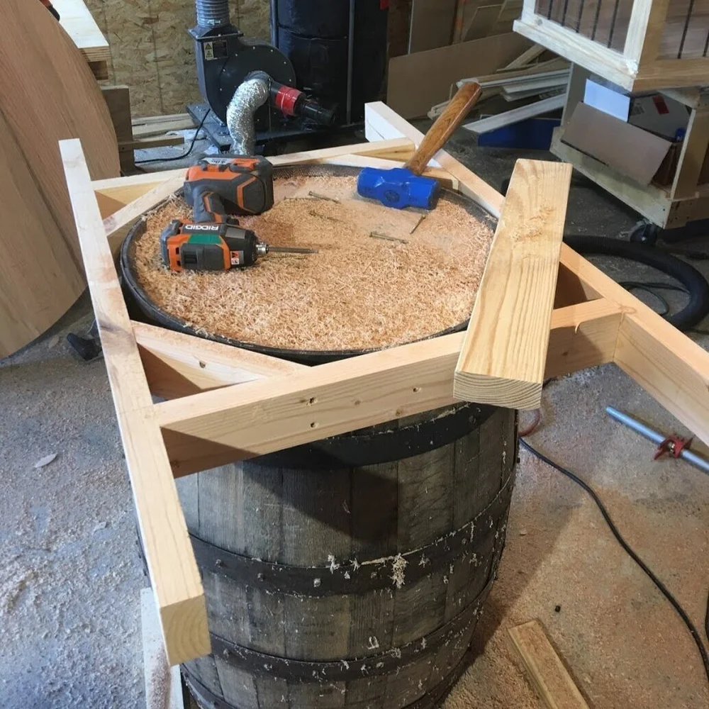 Whiskey Barrel Table — Dailey Woodworks