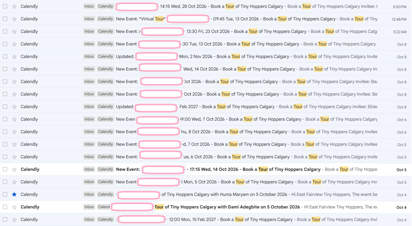 Daycare tour booking notifications