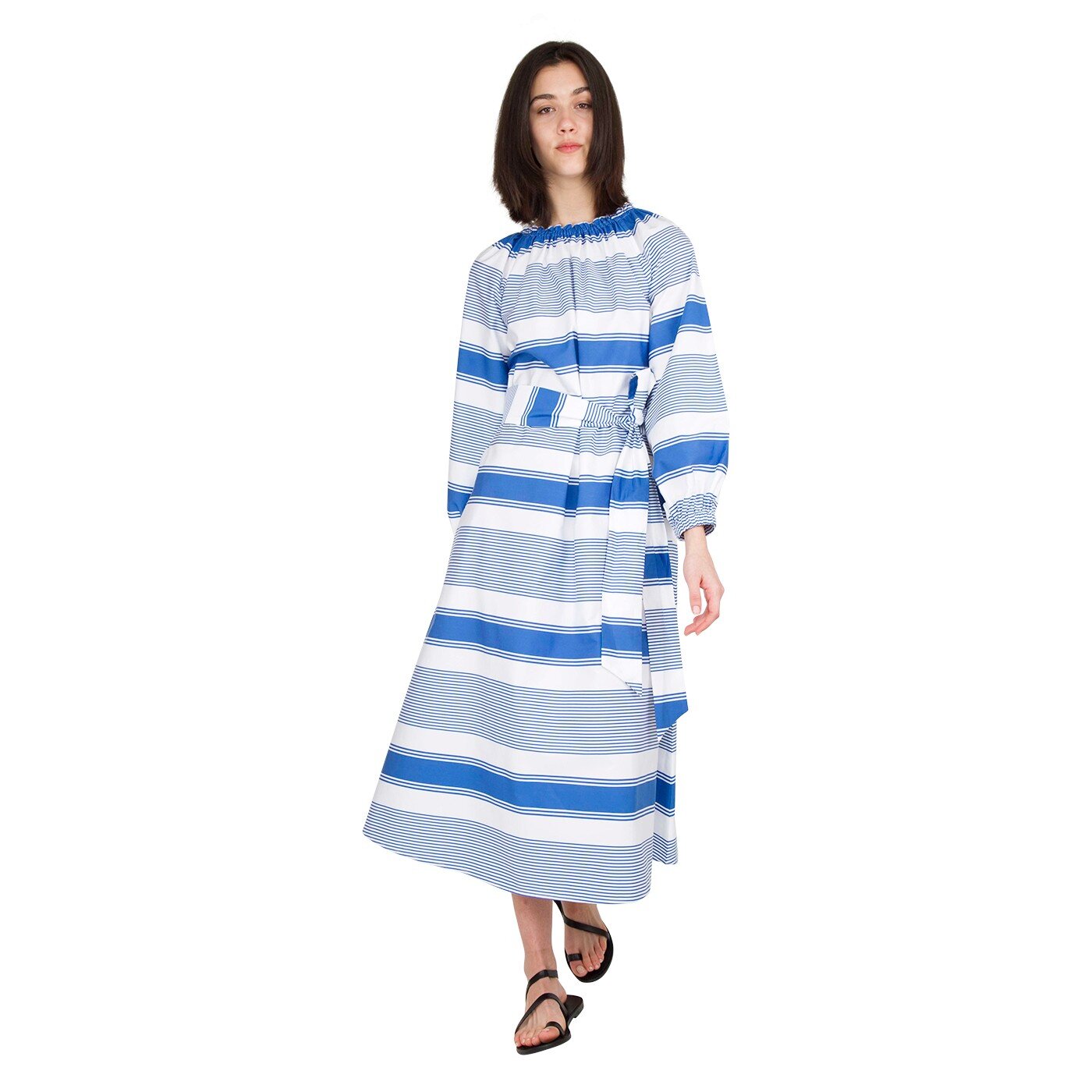 Luciana Dress in Bright Blue Stripe.jpeg
