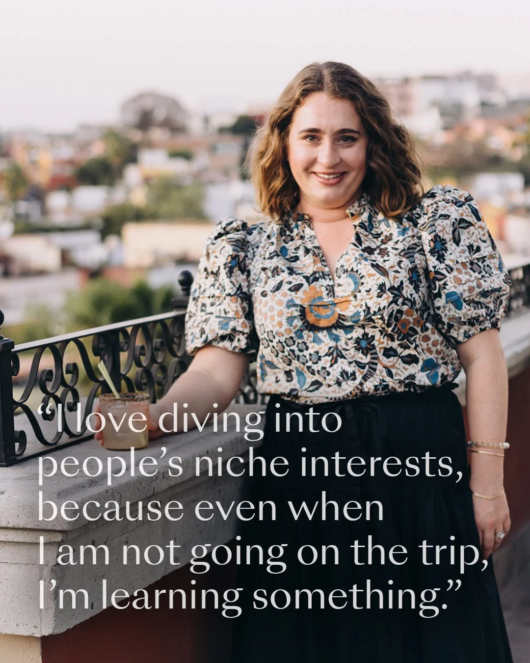 Louisa gets equally excited about counting finches as hunting vintage, which means she&rsquo;s our kind of girl. Learn more about her appetite for all things niche in stories. #wemaketravelbetter
