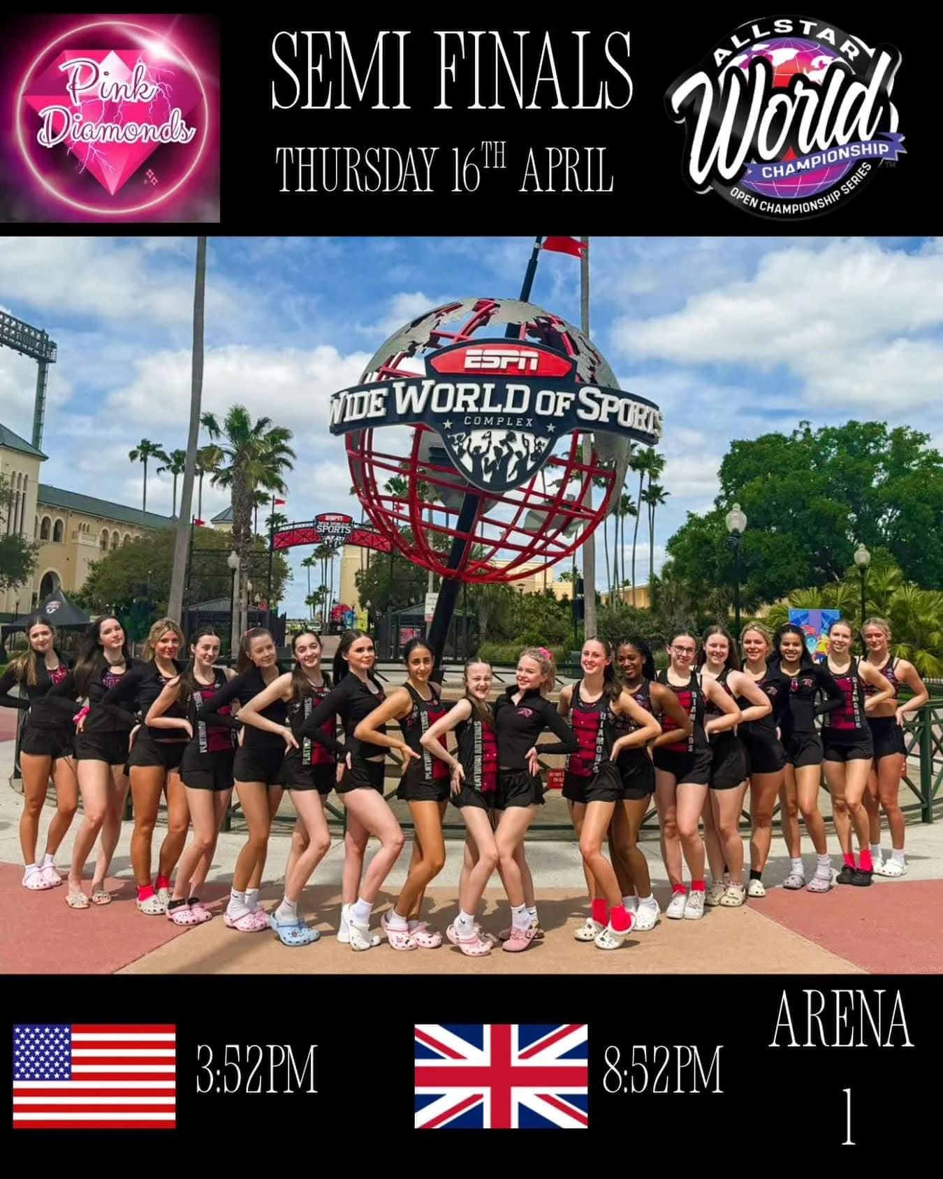 The day has finally come for our girls to show the worlds how hard they have worked🩷🇺🇸

Watch live today at https://www.echeer.tv/aswc

#allstarworlds #level3 #bracknellcheer #cheerleading #cheerleadingcompetition