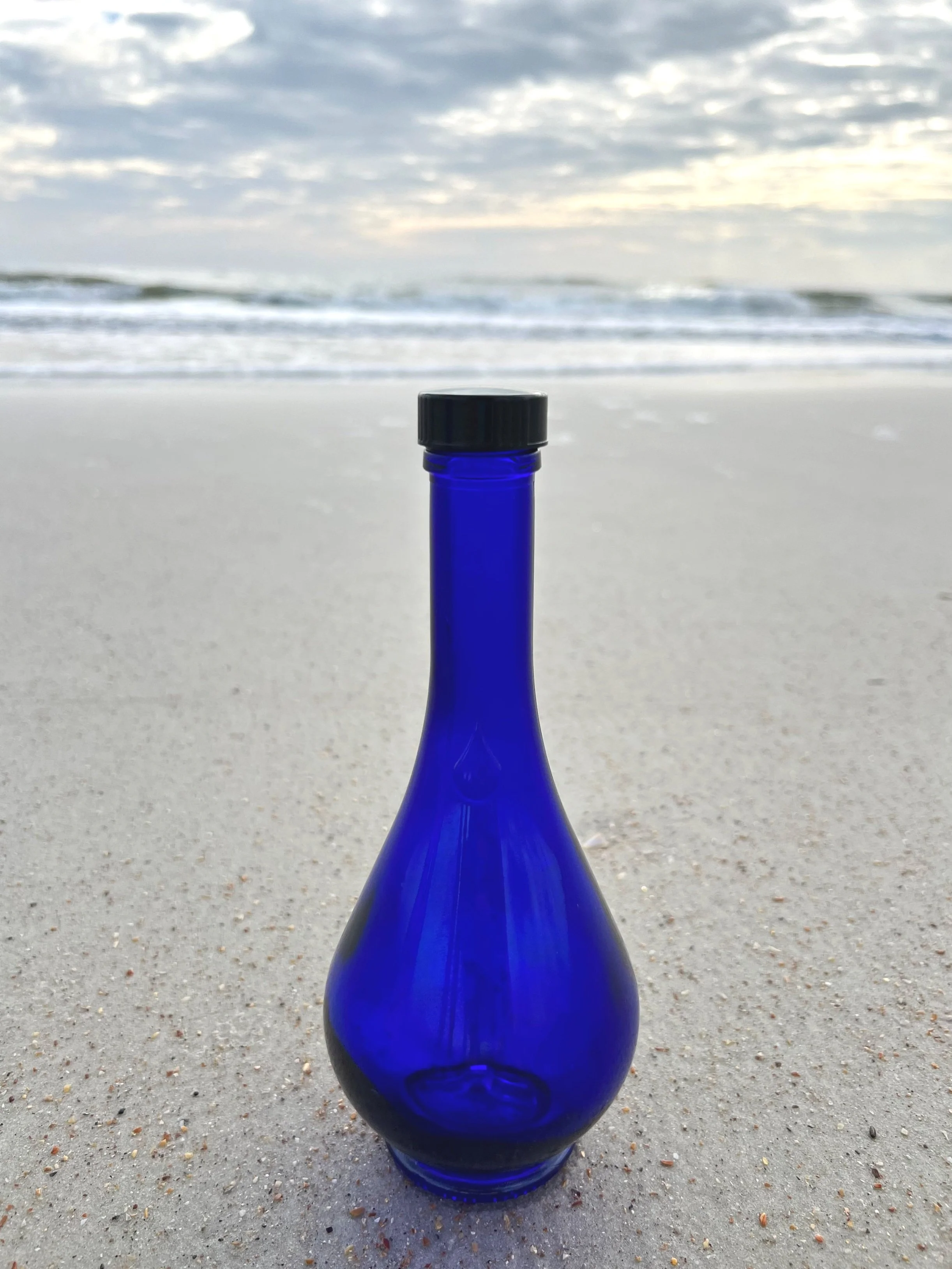 Blue Glass Genie Bottle