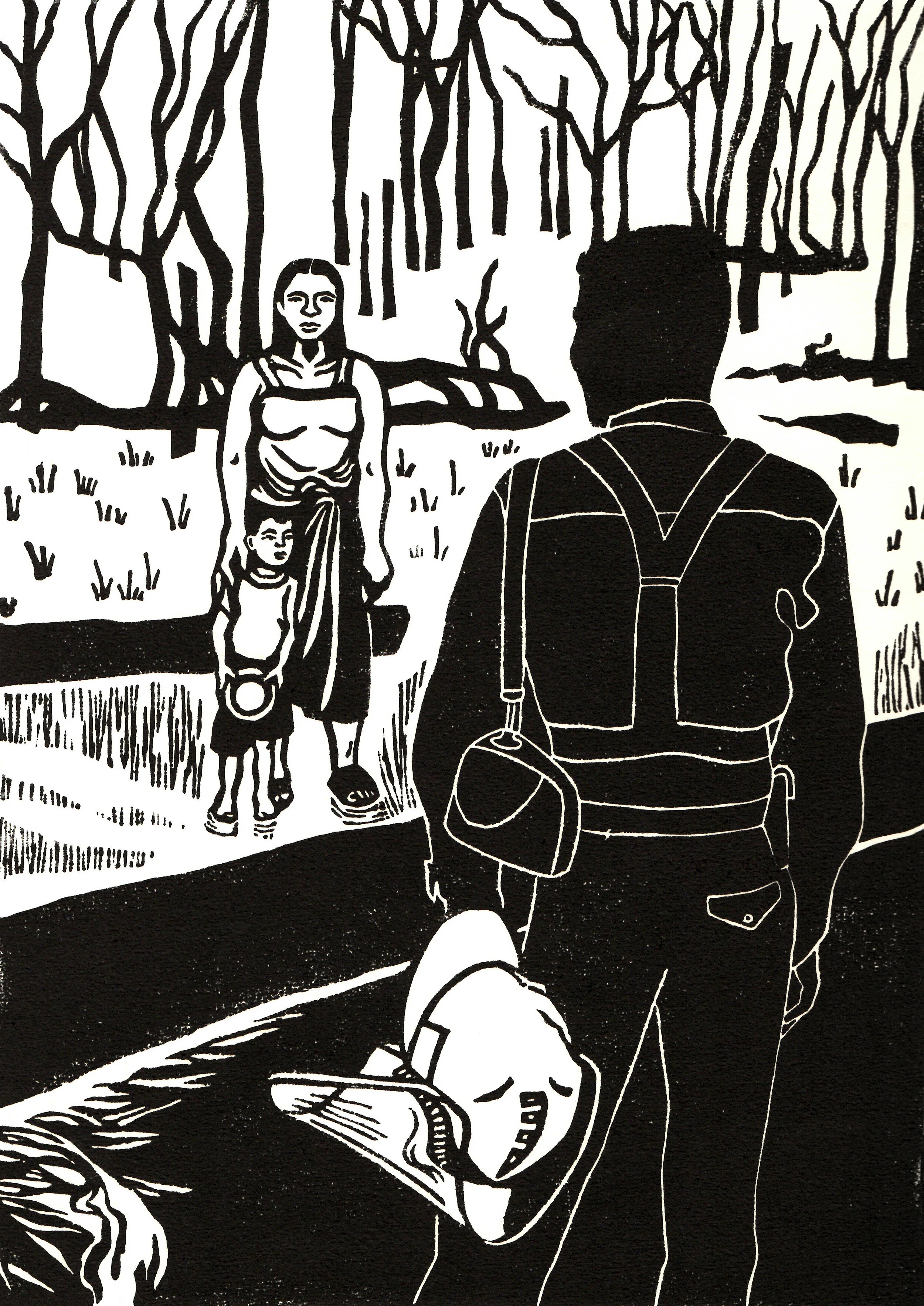 Sasha Constable - On The Edge - Linocut-38x27cm - Made in Sweden 2010