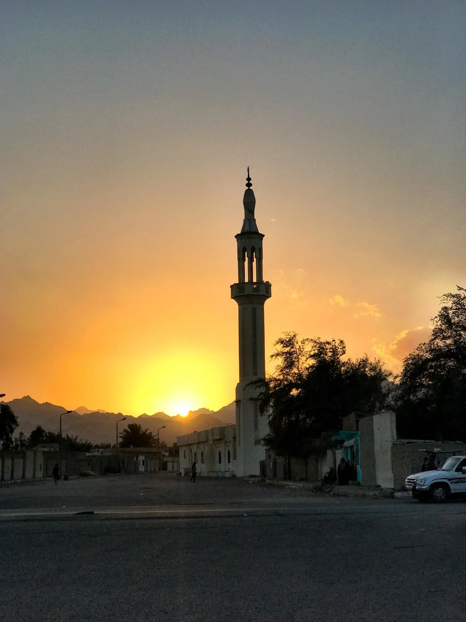 Sunset at a mosque in Dahab, South Sinai