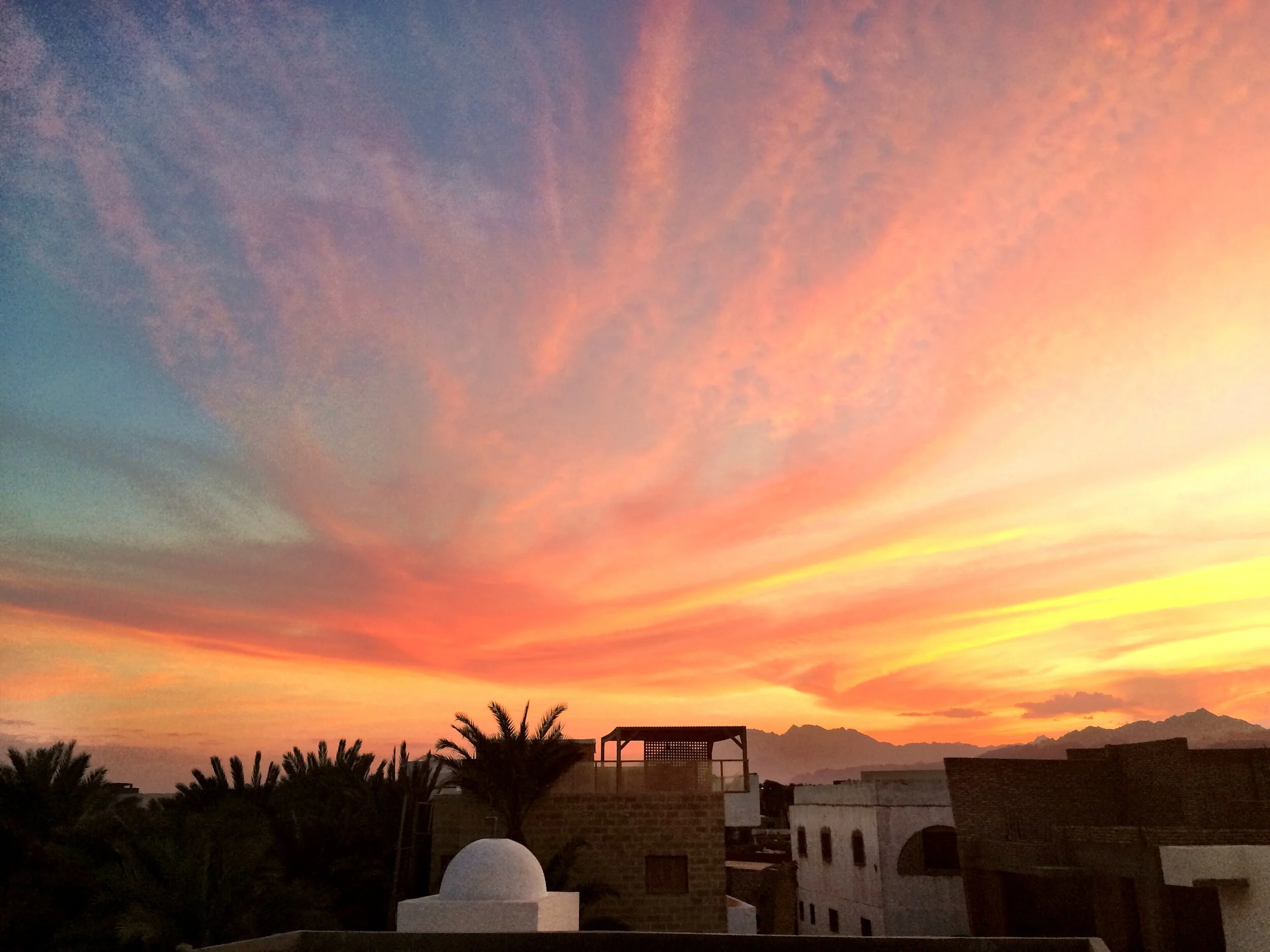 Sunset from the Assalah rooftops in Dahab