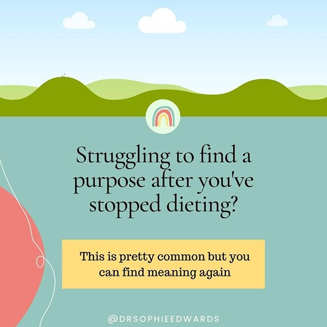 We often talk about the sense of liberation and freedom that comes when you stop buying into diet culture and pursuing the thin ideal but I don't see a lot of discussion about the feelings of loss direction that may be felt after you have made your p