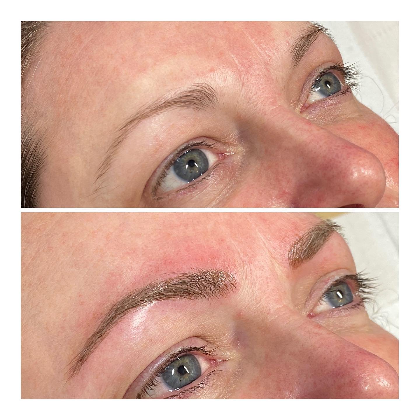 Photo taken straight after, redness will fade after an hour and seven days for the skin to heal over and colour fade. Call for more info t.789000 #microblading #microbladingeyebrows #semipermanentmakeup #naturallookingbrows #brows2022 #jerseyci #micr