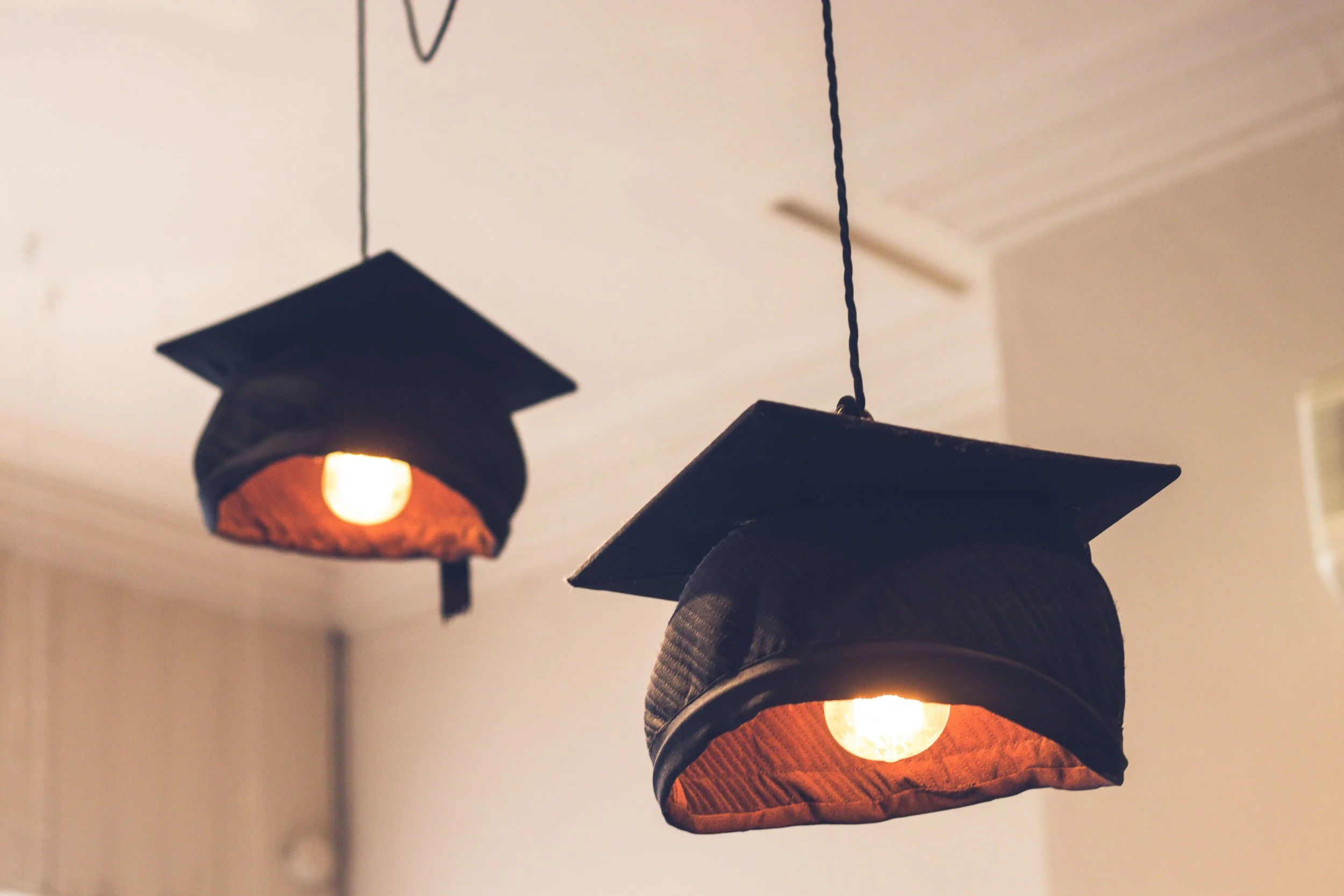 Mortarboard light fitting