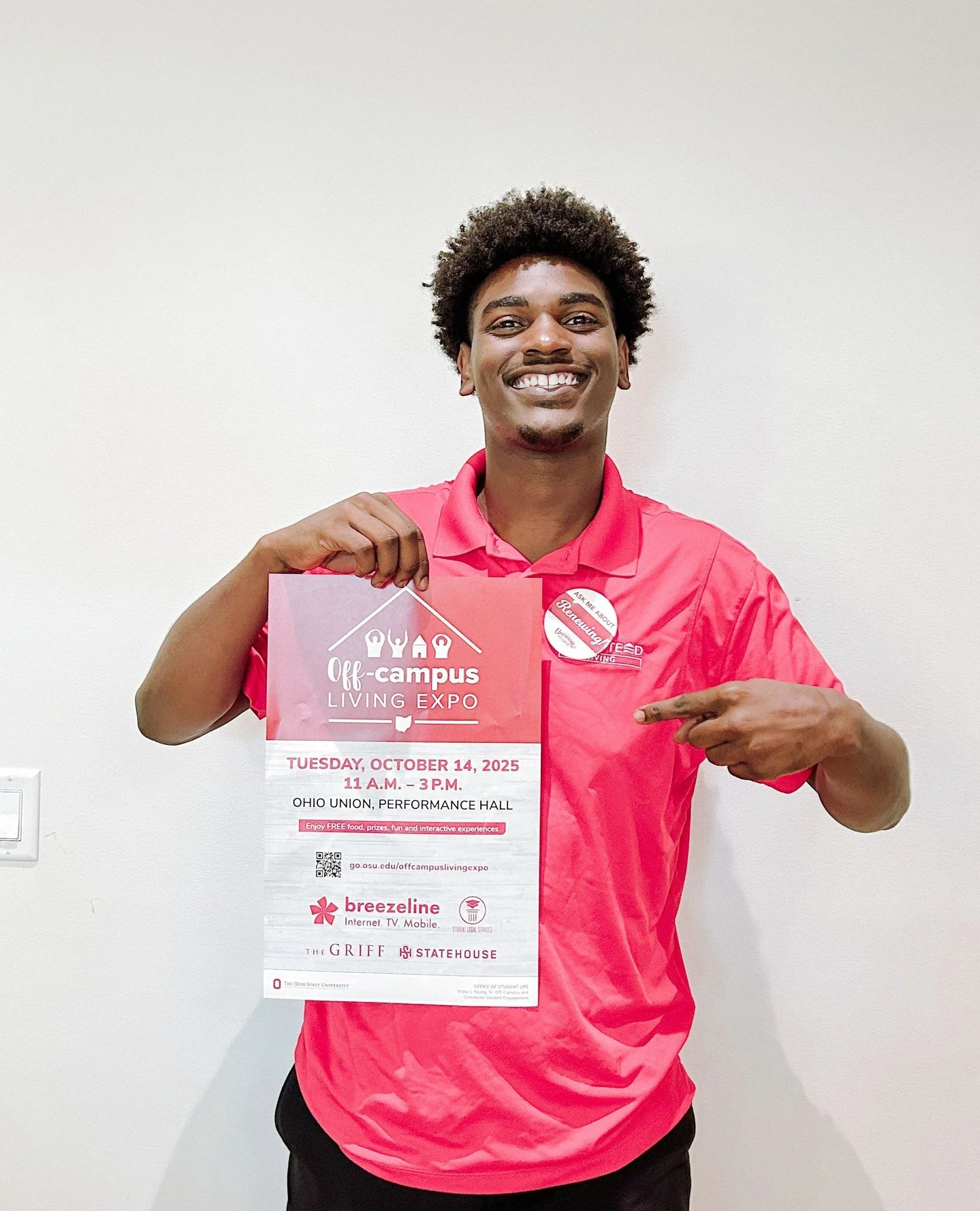 Come see us at the Off-Campus Expo!⁠
Join us Tuesday, October 14, 2025, at the Ohio Union Performance Hall and meet our leasing agents, learn about our rates, and find out how you can renew for another year!
