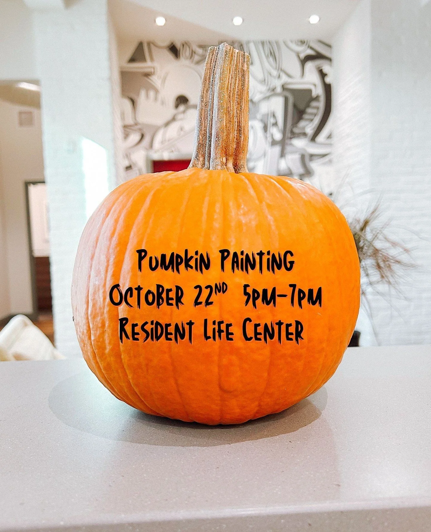 Don’t forget! Our Pumpkin Painting Event is happening this Wednesday, October 22nd from 5–7 PM in the Resident Life Center!  The first 15 residents still have their reserved spots, but if you bring your own pumpkin, you can still join us