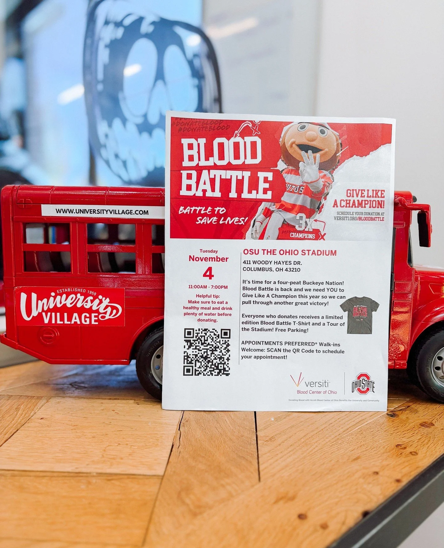 
OSU THE OHIO STADIUM
411 WOODY HAYES DR.
COLUMBUS, OH 43210
It's time for a four-peat Buckeye Nation!
Blood Battle is back, and we need YOU to Give Like A Champion this year so we can pull through another great victory!
Everyone who donate