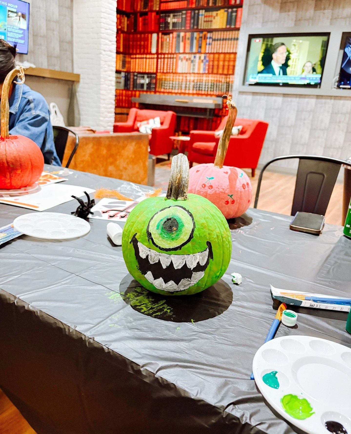 Happy Halloween from University Village!  Check out these spooky pumpkins from our Halloween painting fun!