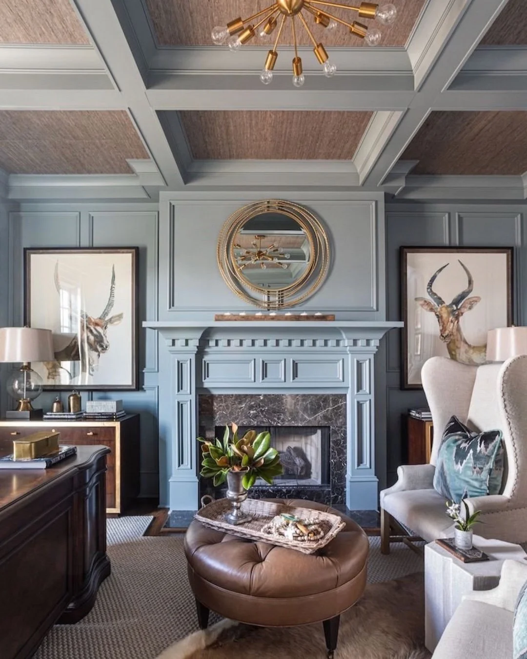 In the winter time, a cozy home office with a working fireplace may just be the key to productivity in these colder months! ❄️

#schillingandco #atlantainteriordesign #interiordesign #decor #homedesign #interior #interiors #shopping #interiorshop