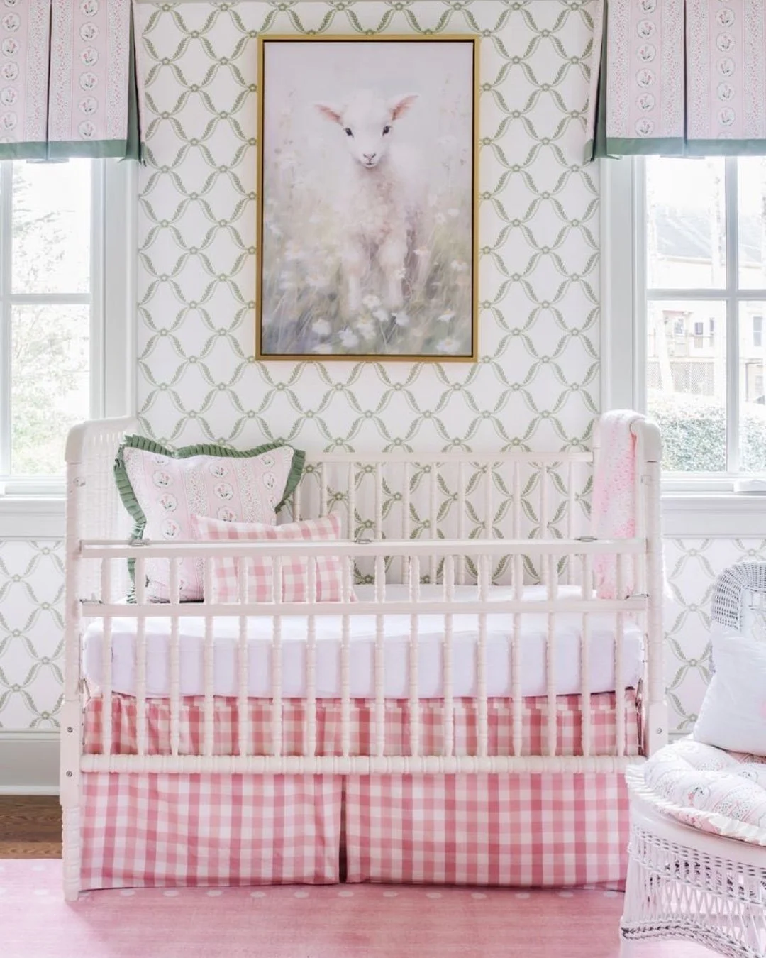 Sweet, colorful nursery for one of our smallest clients. 🐑
_____________________ 

#schillingandco #atlantainteriordesign #interiordesign #decor #homedesign #interior #interiors #shopping #interiorshop #nursery #thibaut #wallpaper