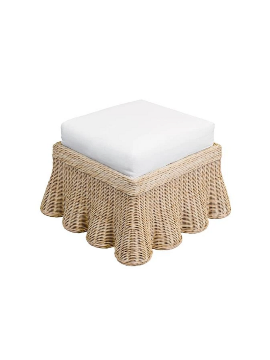 Scallop Square Cushioned Ottoman