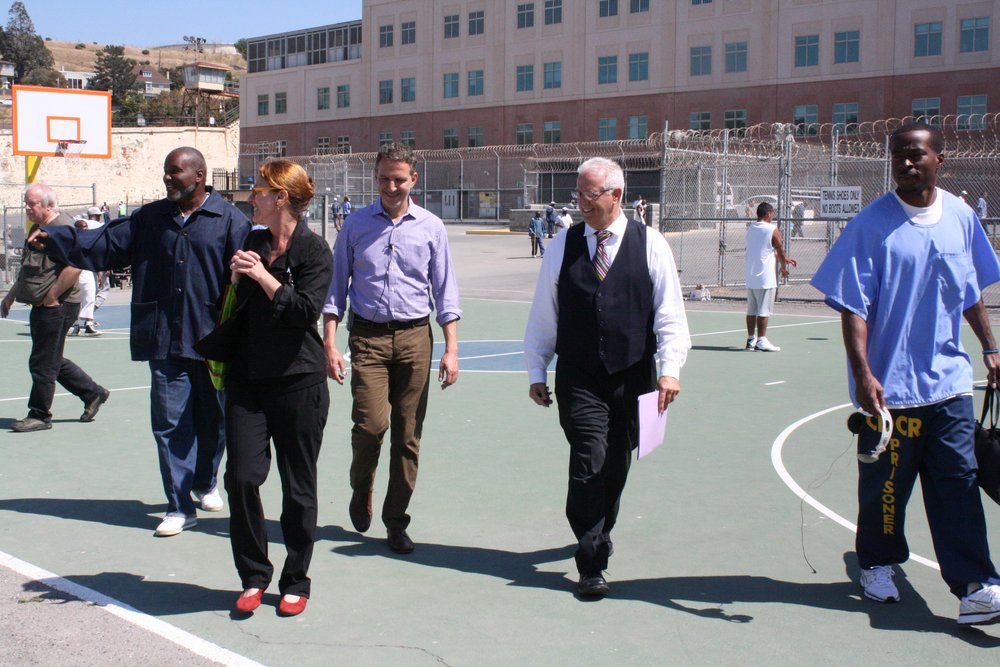 Delia walking San Quentin yard with TEDx Director Jay Herratti IMG_1520.JPG