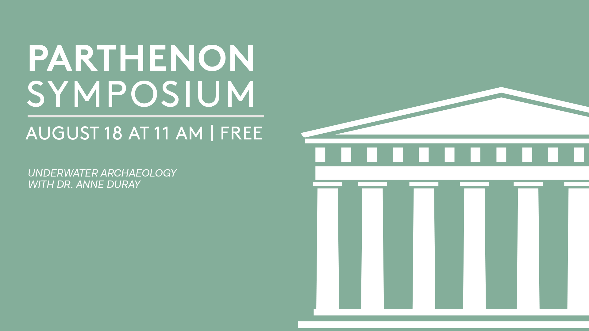 Parthenon Symposium: Underwater Archaeology with Dr. Anne Duray