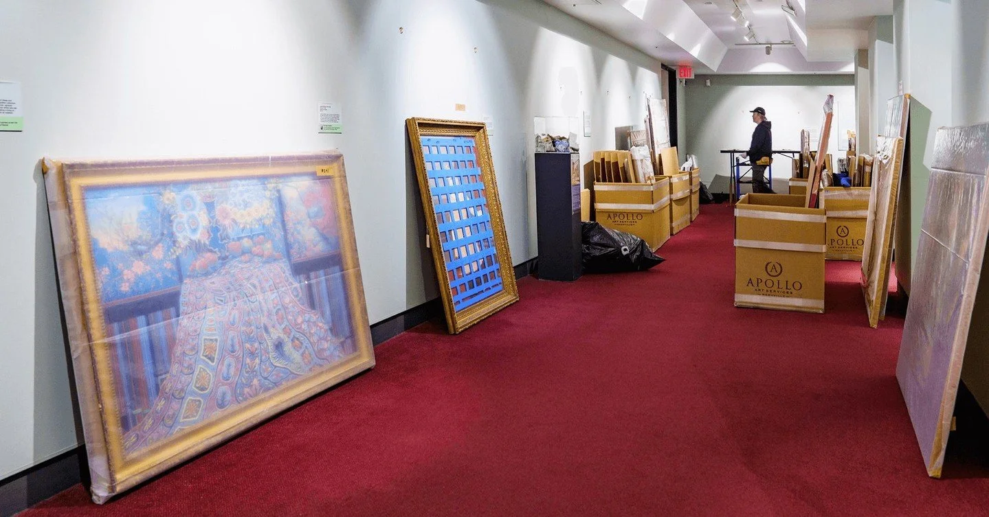 As the Parthenon prepares for its temporary closure, the James M. Cowan Collection of American Art is carefully being deinstalled and prepared for travel. From March 7 through August 23, the collection will be on view at @Cheekwood Estate &amp; Garde