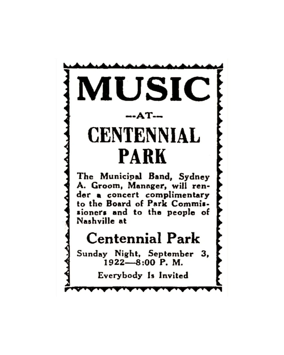 🎶 With Musicians Corner's spring series just a few weeks away, we're looking back on our exhibit "Songs and Stories from Centennial Park" in 2020.

From brass bands at the 1897 Tennessee Centennial Exposition to rock concerts, symphonies, 