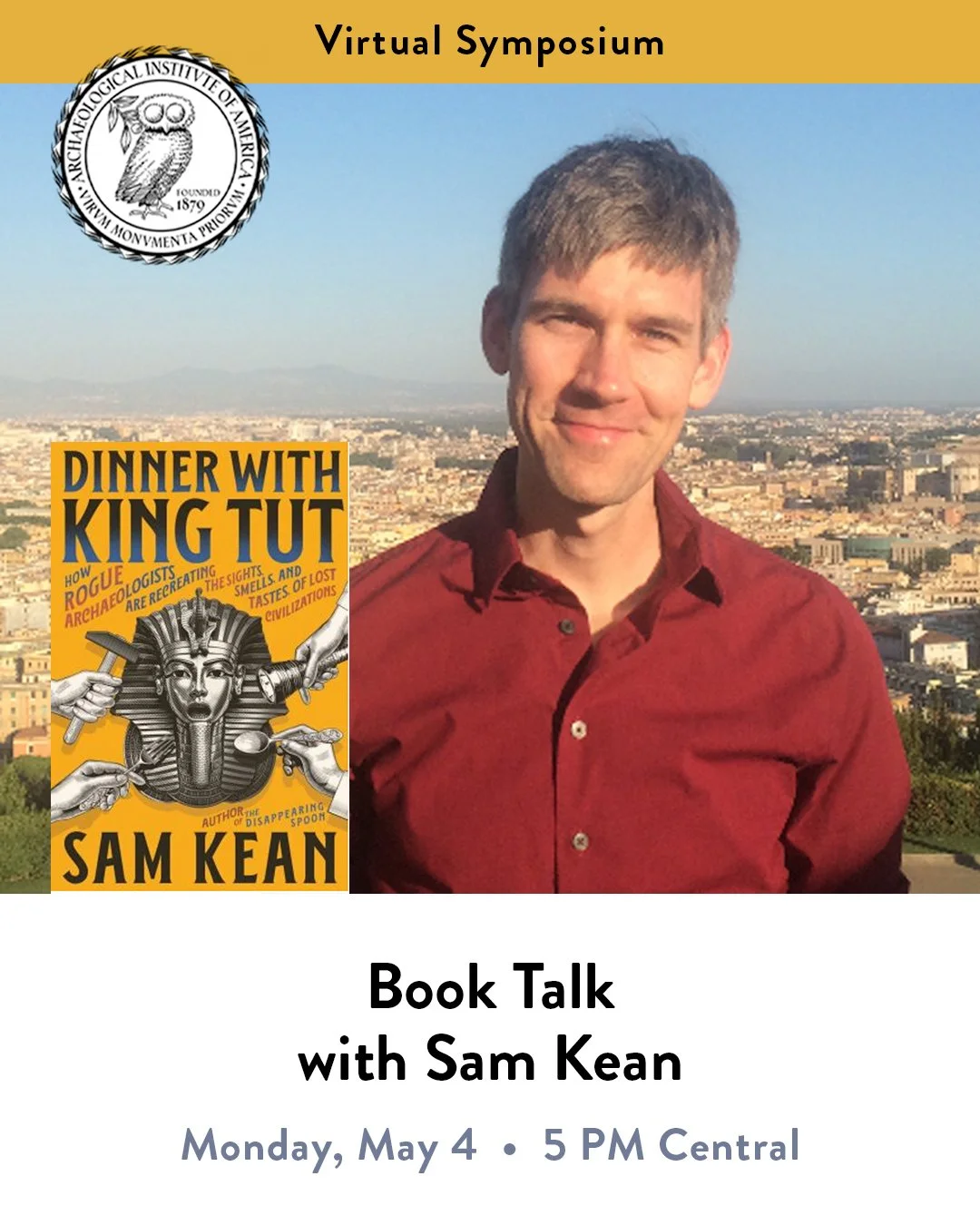 Our virtual book talk with Sam Kean is TODAY at 5:00 PM Central. Join us on Zoom for this free event at the link in our bio 🔗 

Kean will share firsthand stories from his adventures in experimental archaeology&mdash;traveling the world to fire medie