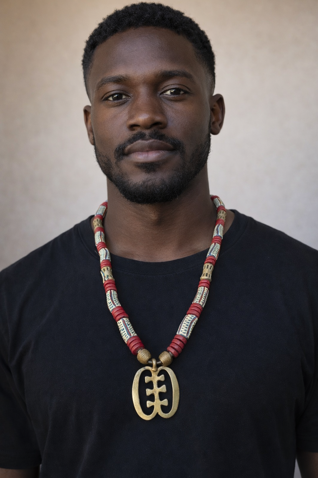 African Heritage Pendant Necklace / Ghanaian Beaded Necklace