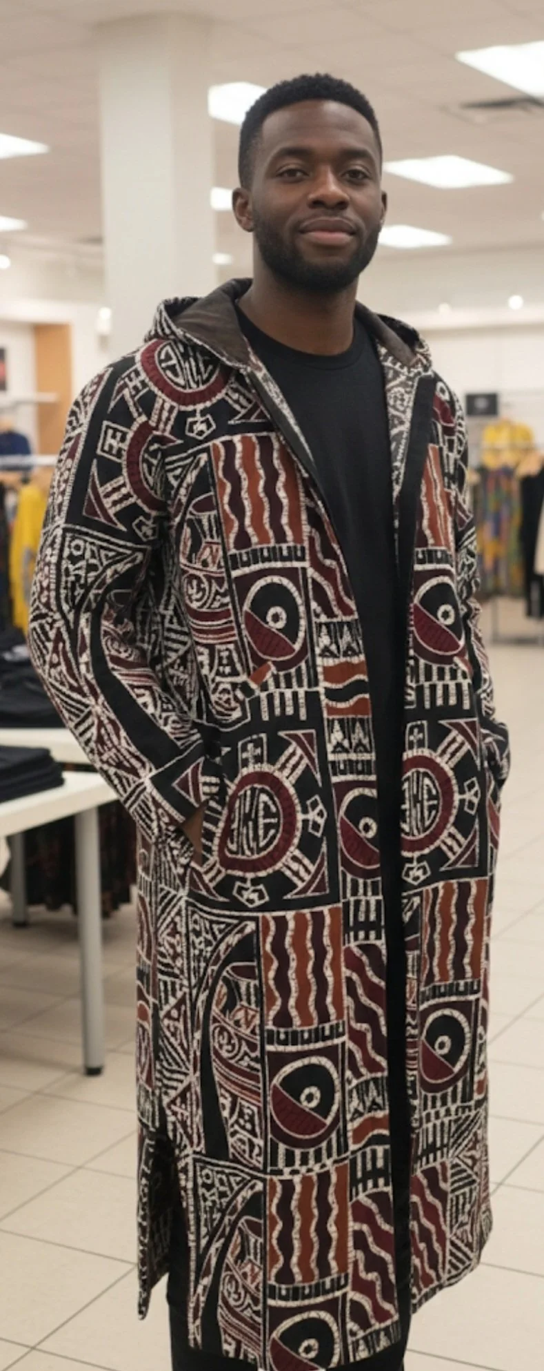 African Print Heritage Hooded Coat