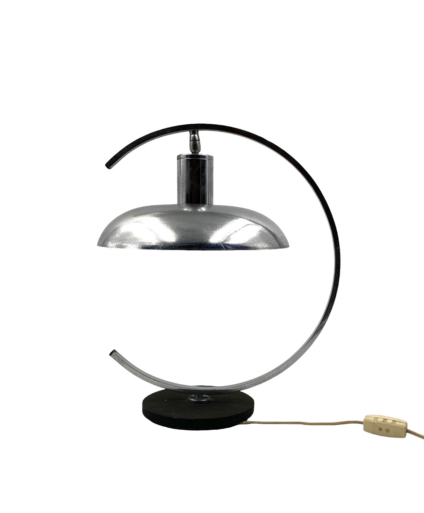 Mid-century modern chromed Table lamp, in the manner of Mariano Fortuny Italy, 1970s