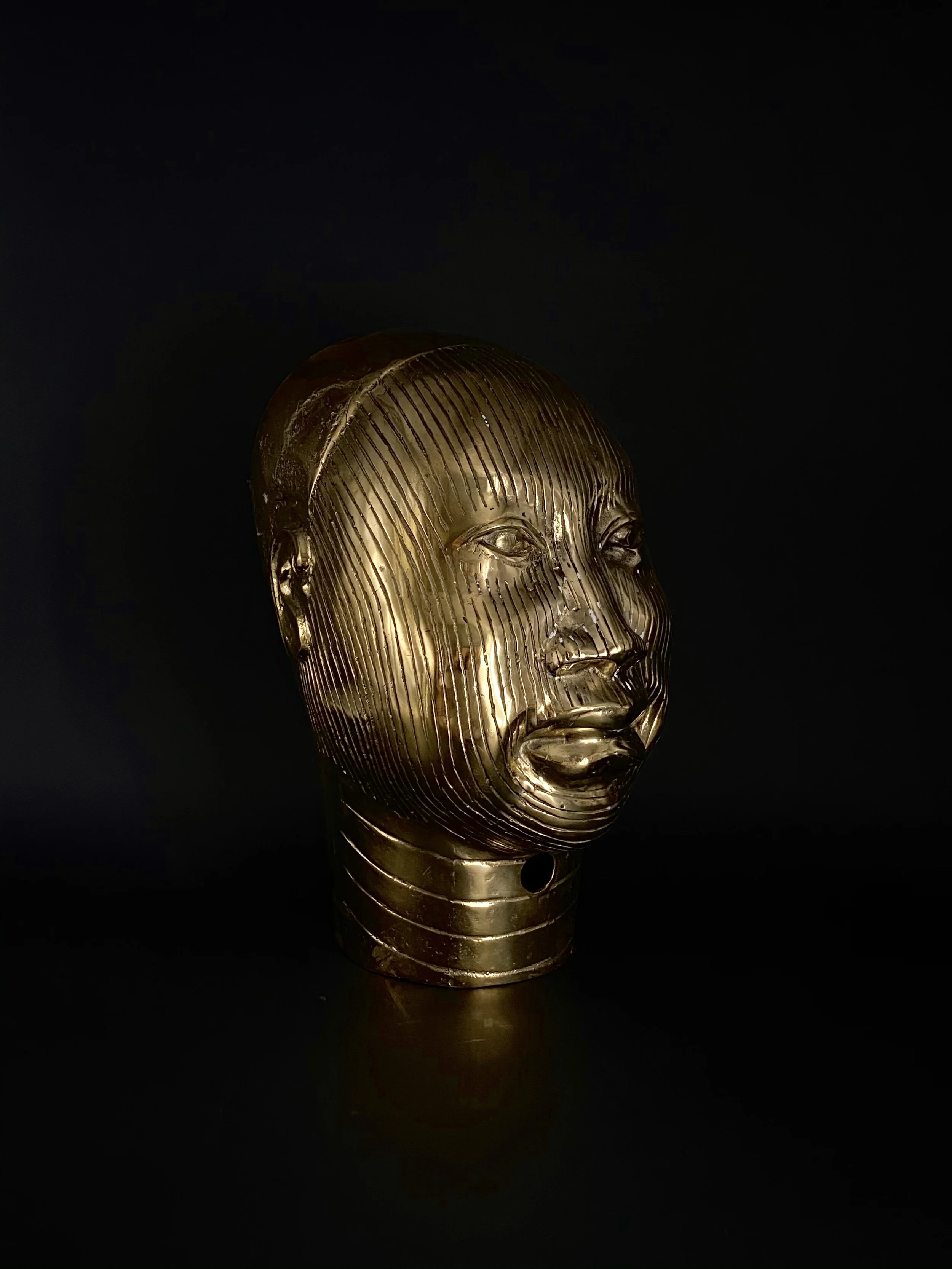 Benin Bronze queen head in the style of an Oni - IFE - Benin Kingdom