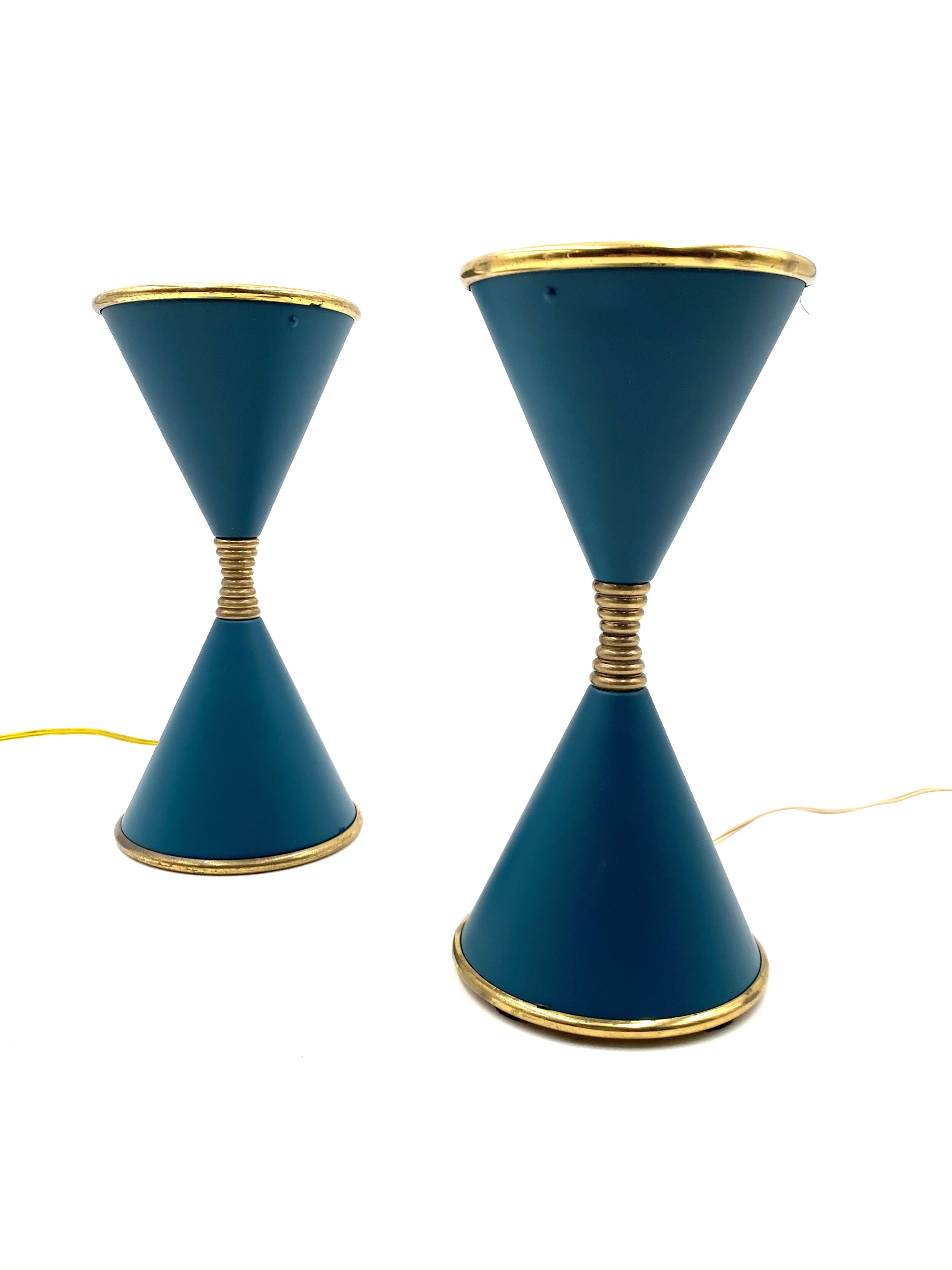Angelo Lelii, two 'Clessidra' table lamps, Arredoluce, Milan Italy, 1960