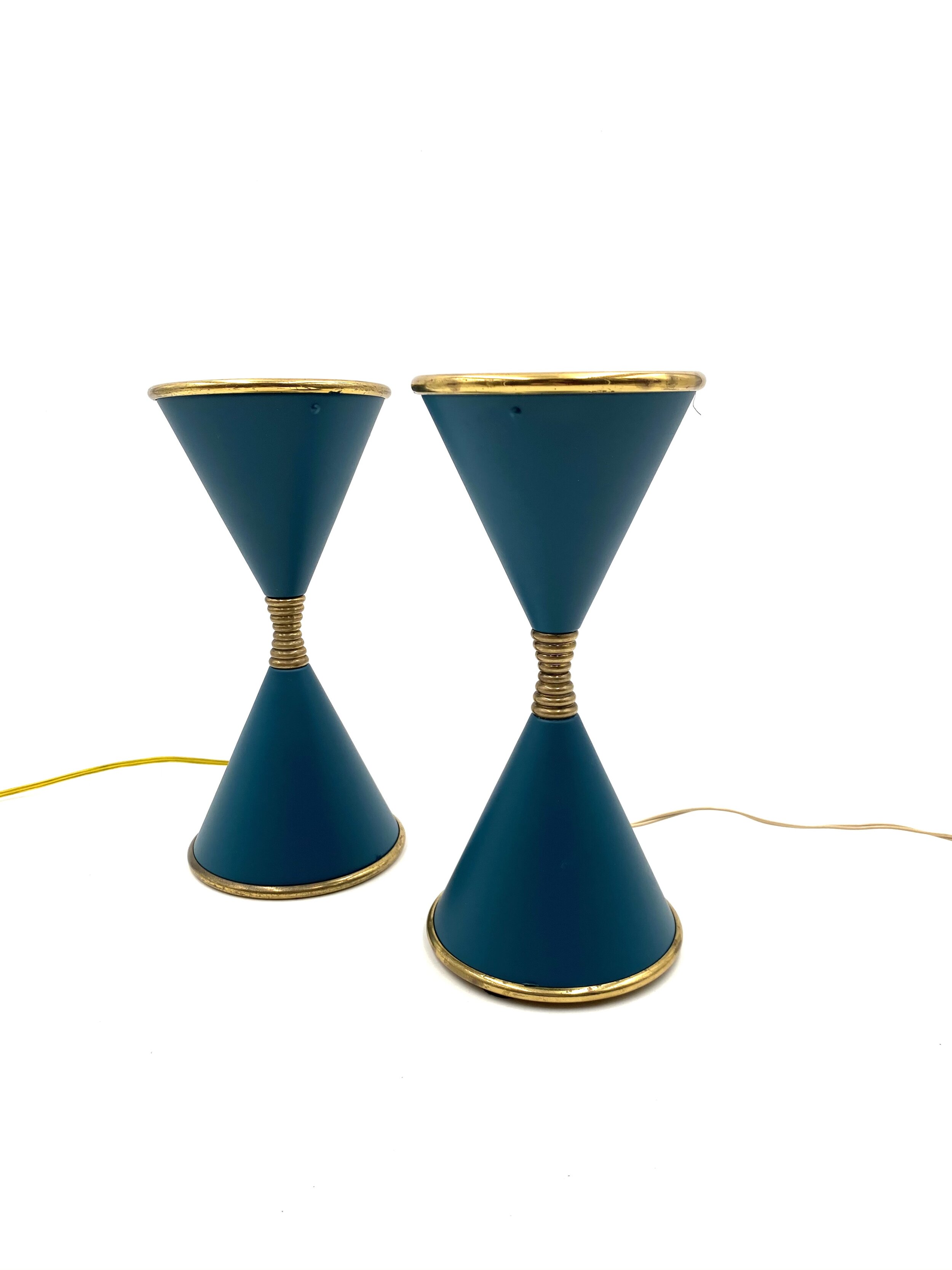 Angelo Lelii, two 'Clessidra' table lamps, Arredoluce, Milan Italy, 1960