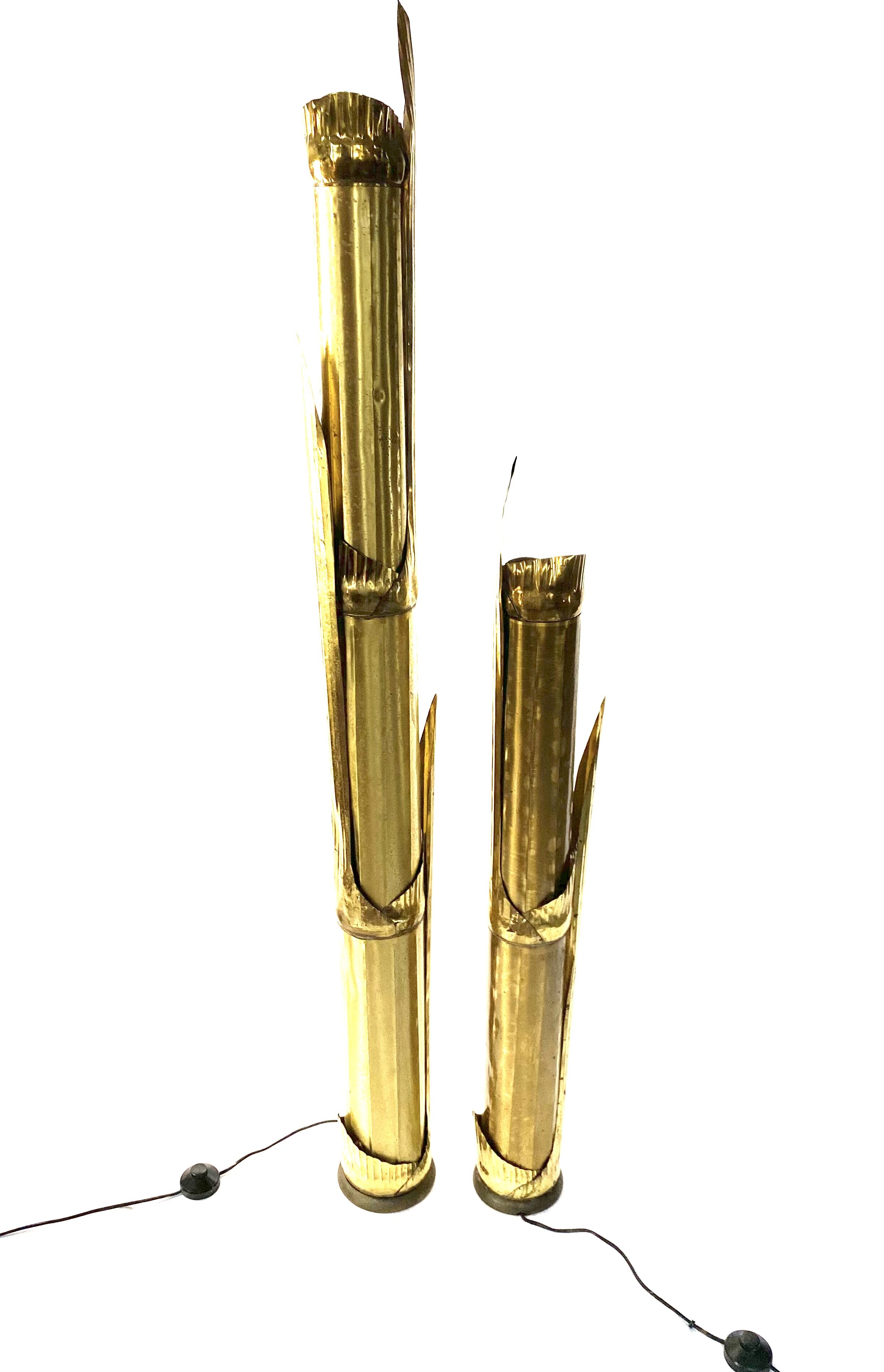Tommaso Barbi, set of "Canna di Bambù" floor lamps, G&G Studio e Disegno, Rome, Italy, 1970