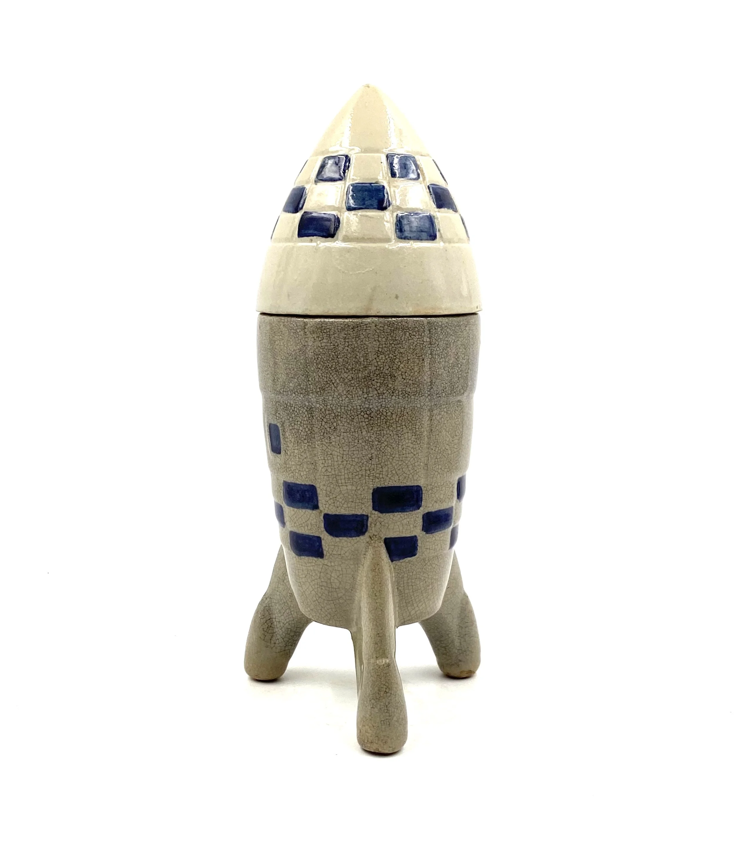 Ceramic Rocket / Spaceship bottle / decanter,  France 1940s / 1950s