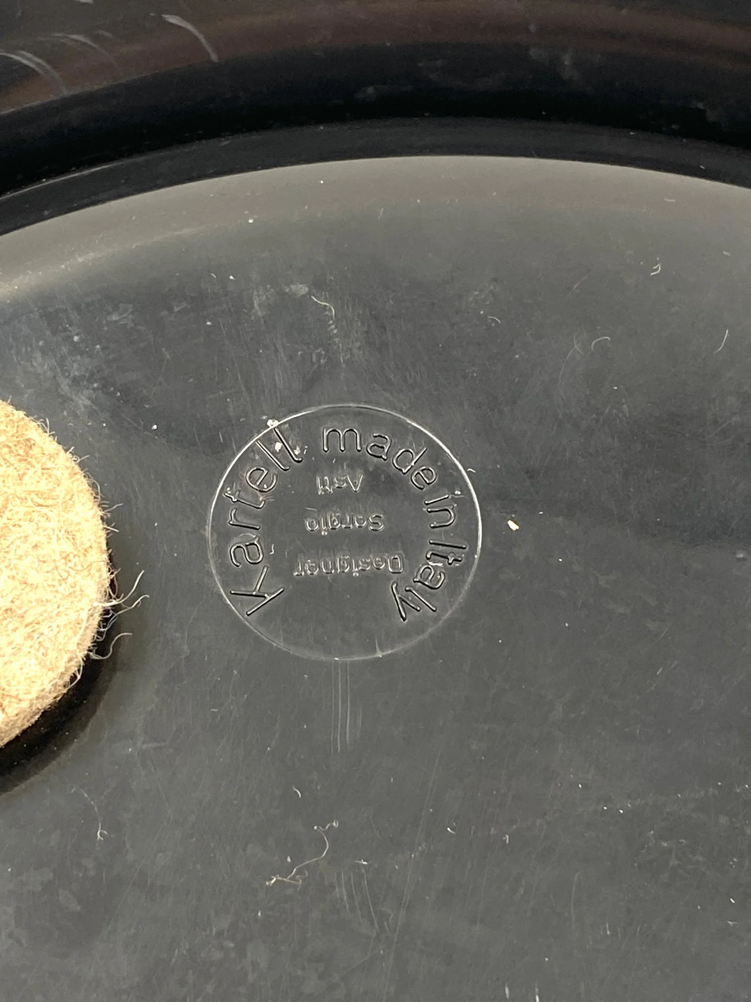 Sergio Asti, mod.4635 black ashtray / catchall, Kartell Italy 1967