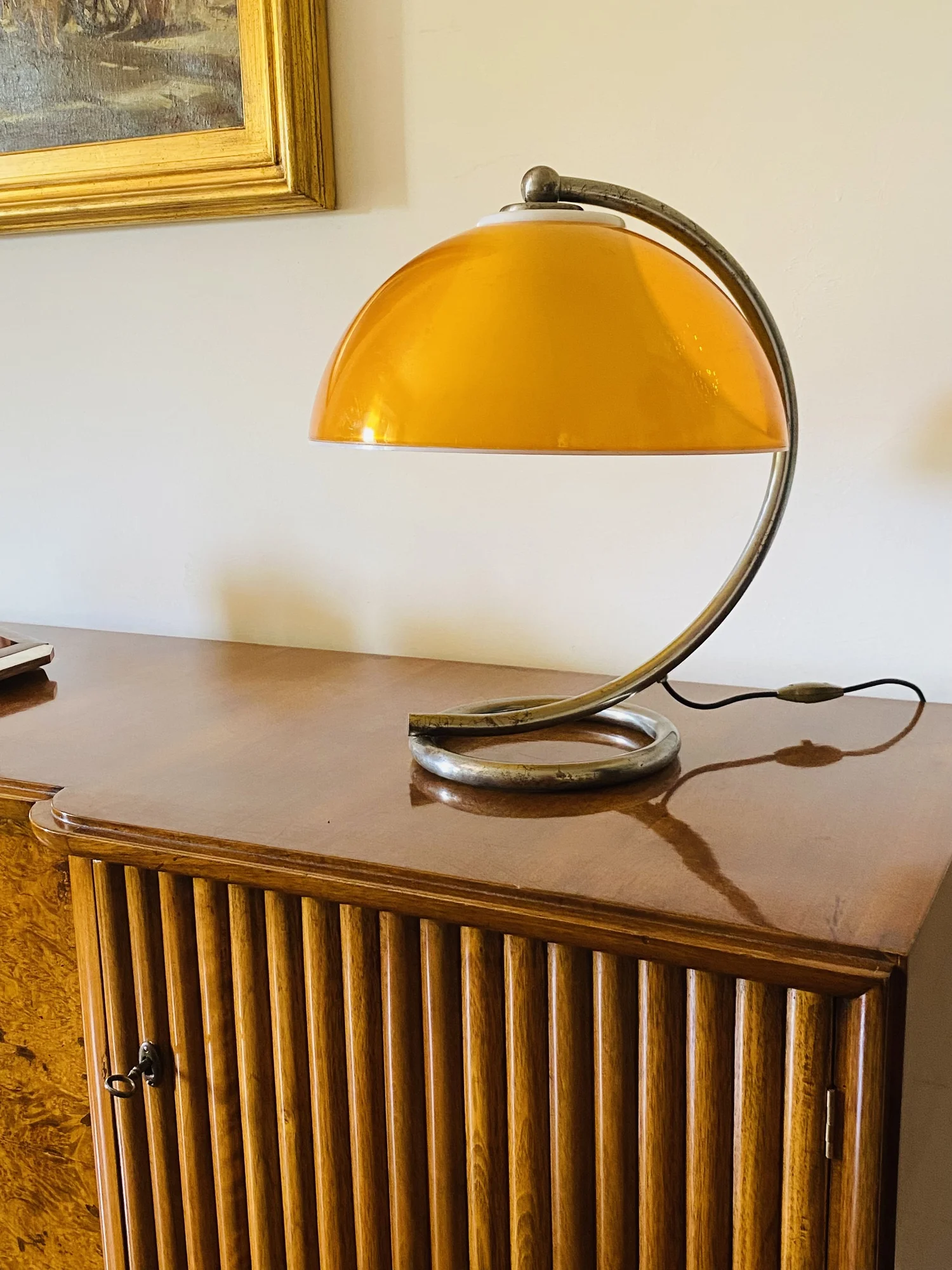 Space age yellow table lamp, France 1960s — AENIGMA DESIGN GALLERY