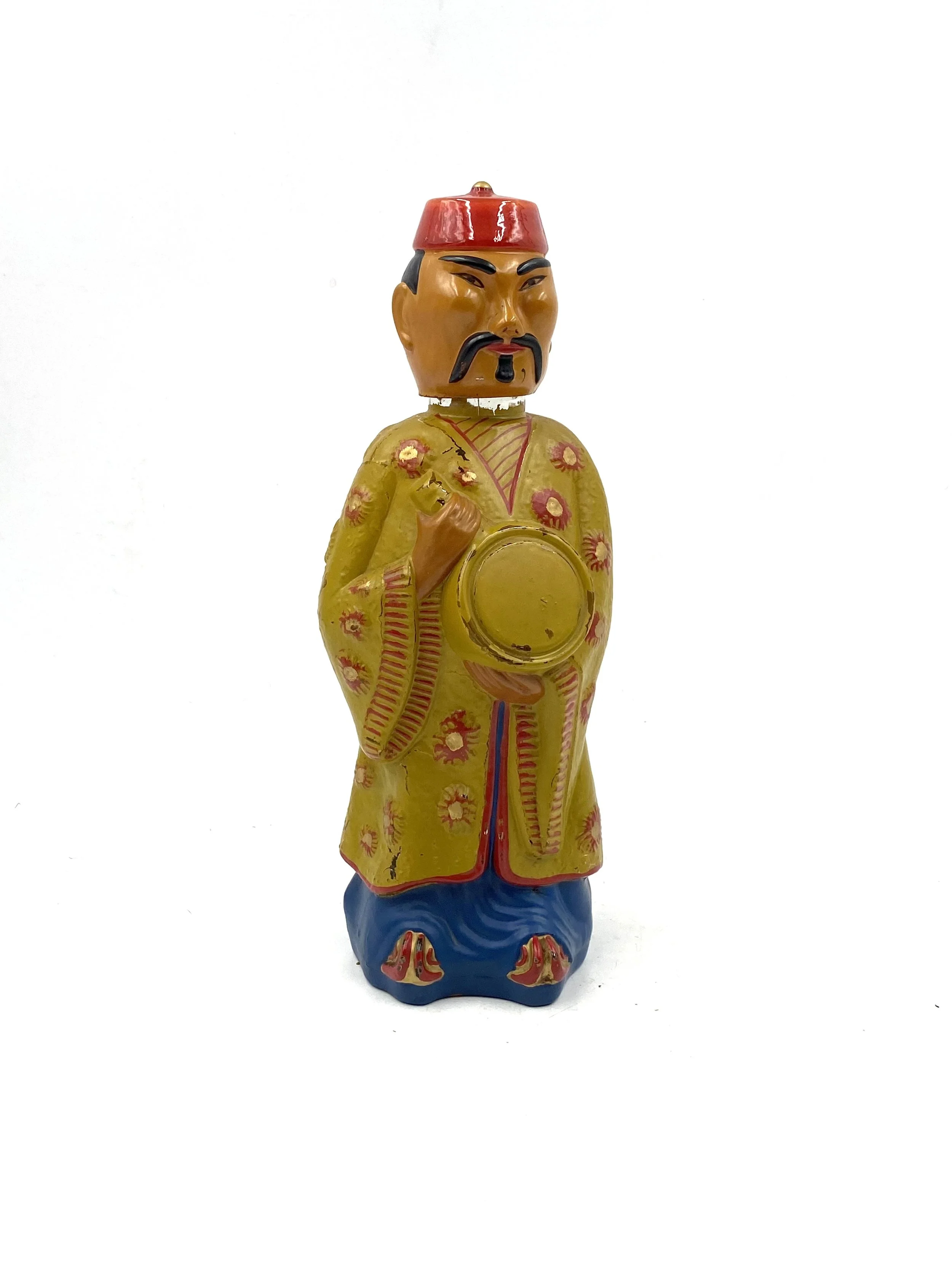 Midcentury Chinese figure bottle, Viarengo, Italy, 1950s