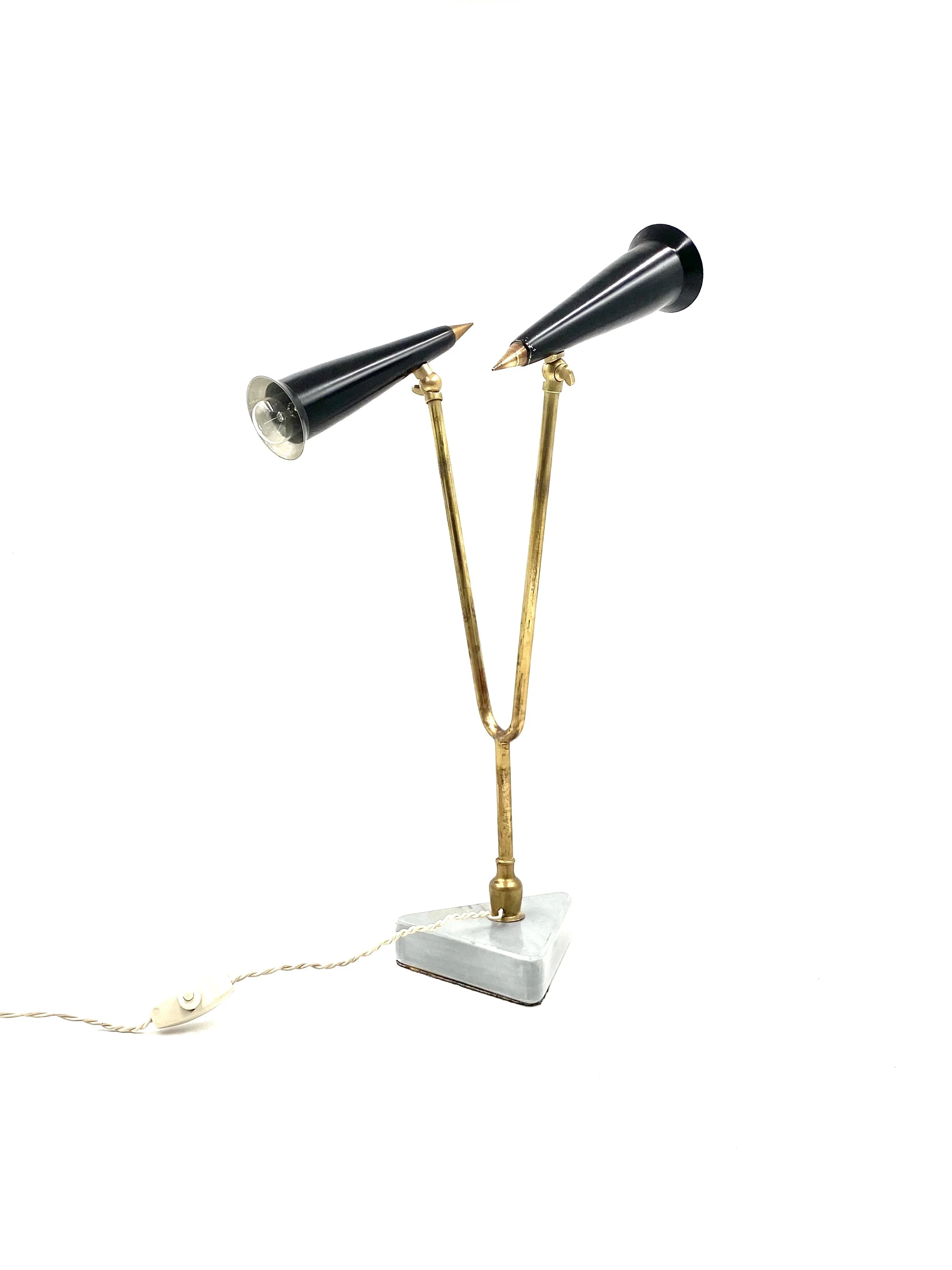 Mid-century double light table lamp, Italy 1960s