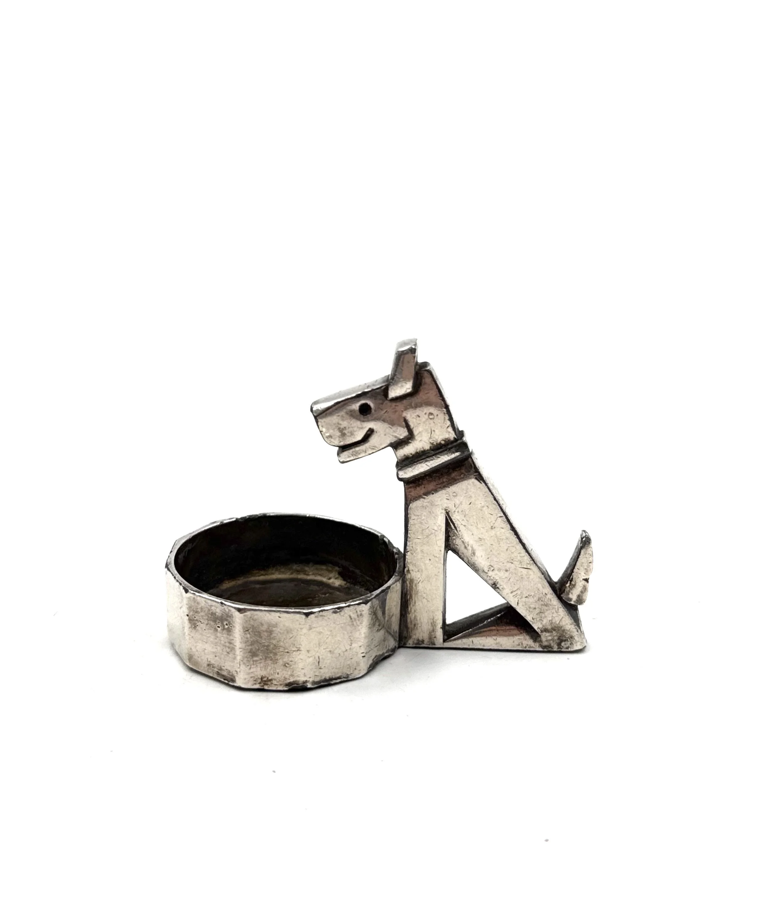 Art Deco silver-plated Ric & Mac small ashtray, Edouard Marcel Sandoz, Gallia Christofle, France 1930s