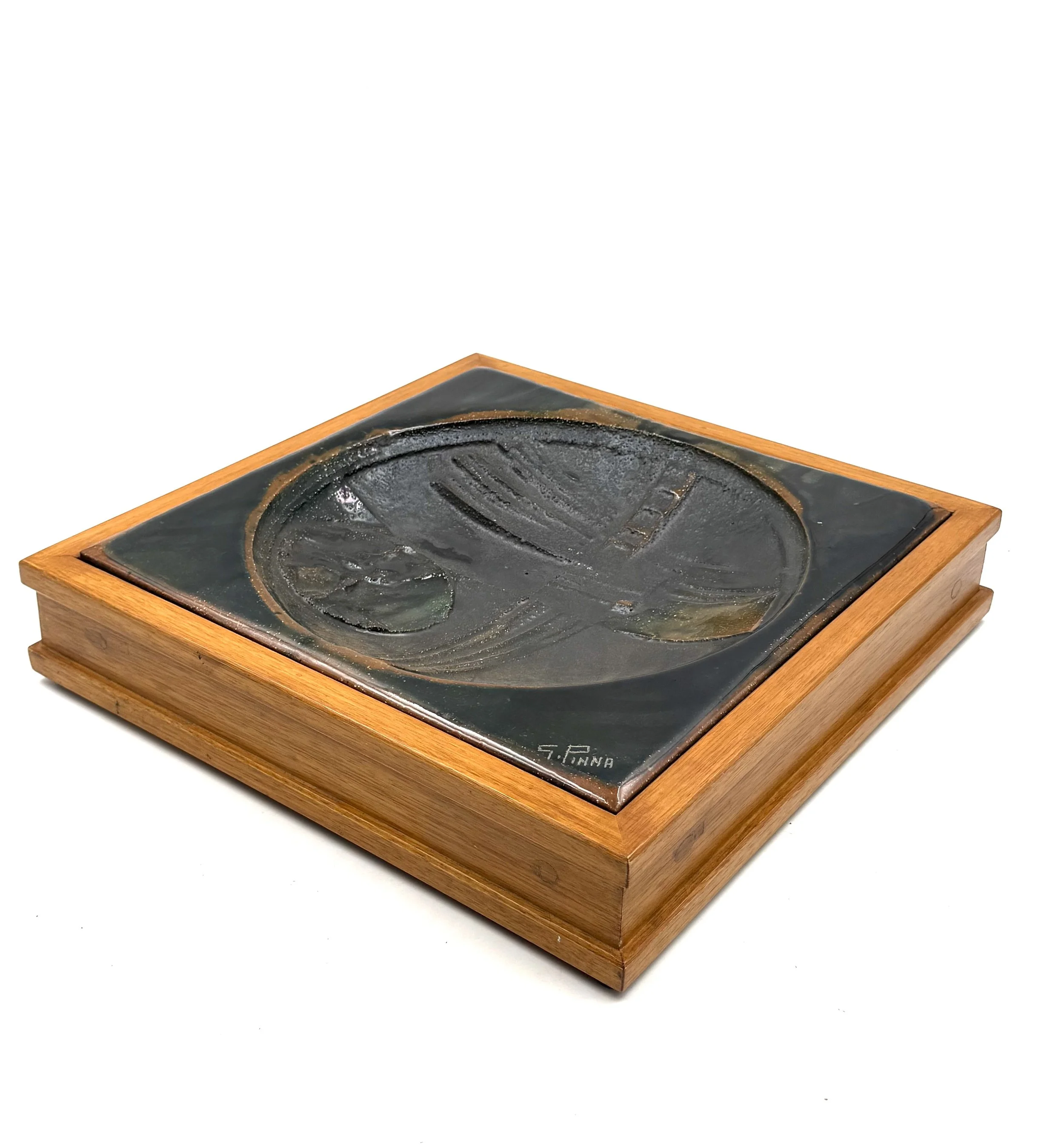 Gianni Pinna, ceramic centerpiece / vide poche / free standing sculpture, Italy 1970s