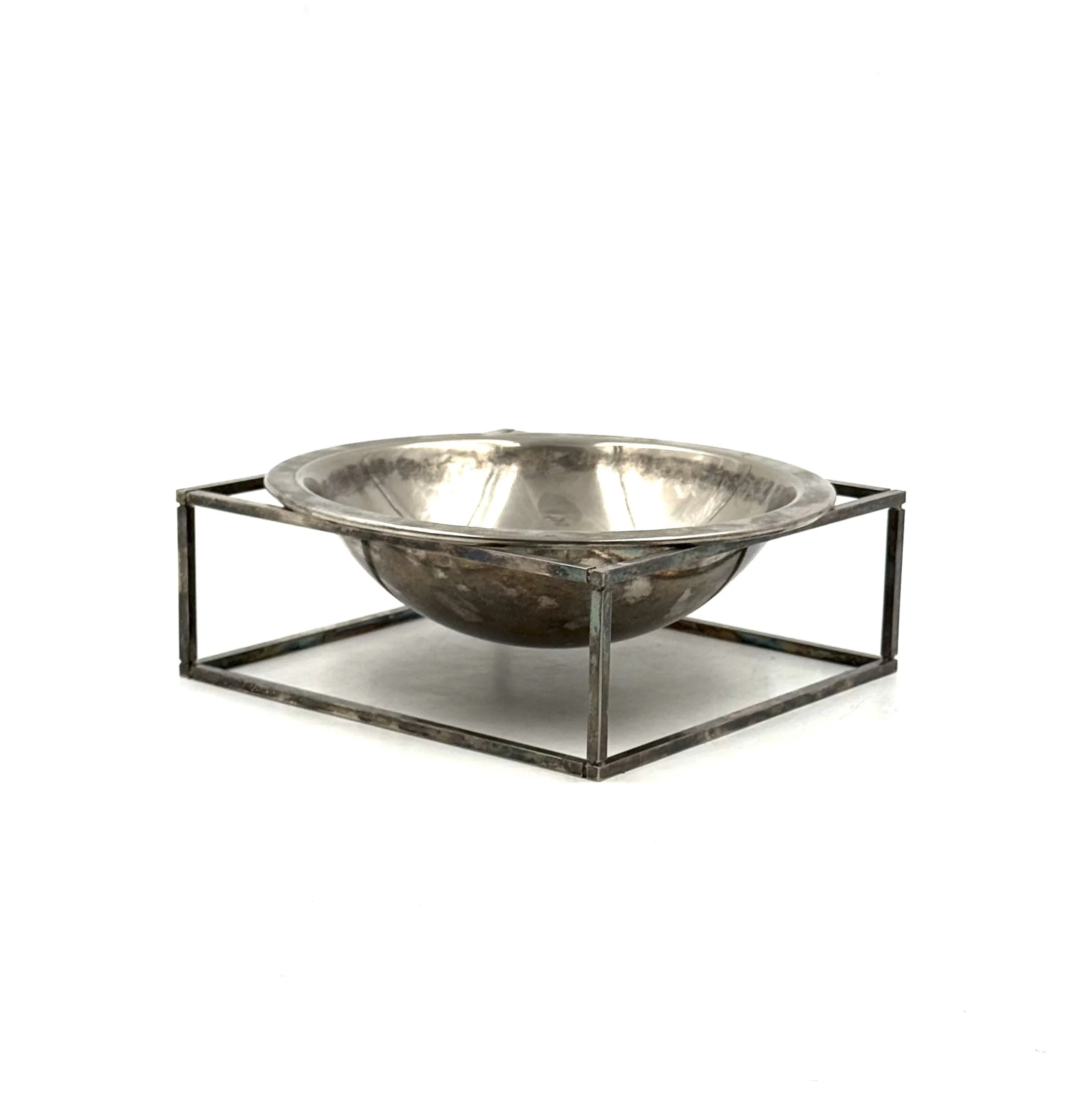Mid-century modern silver-plated bowl / vide poche, PM Italy 1970s