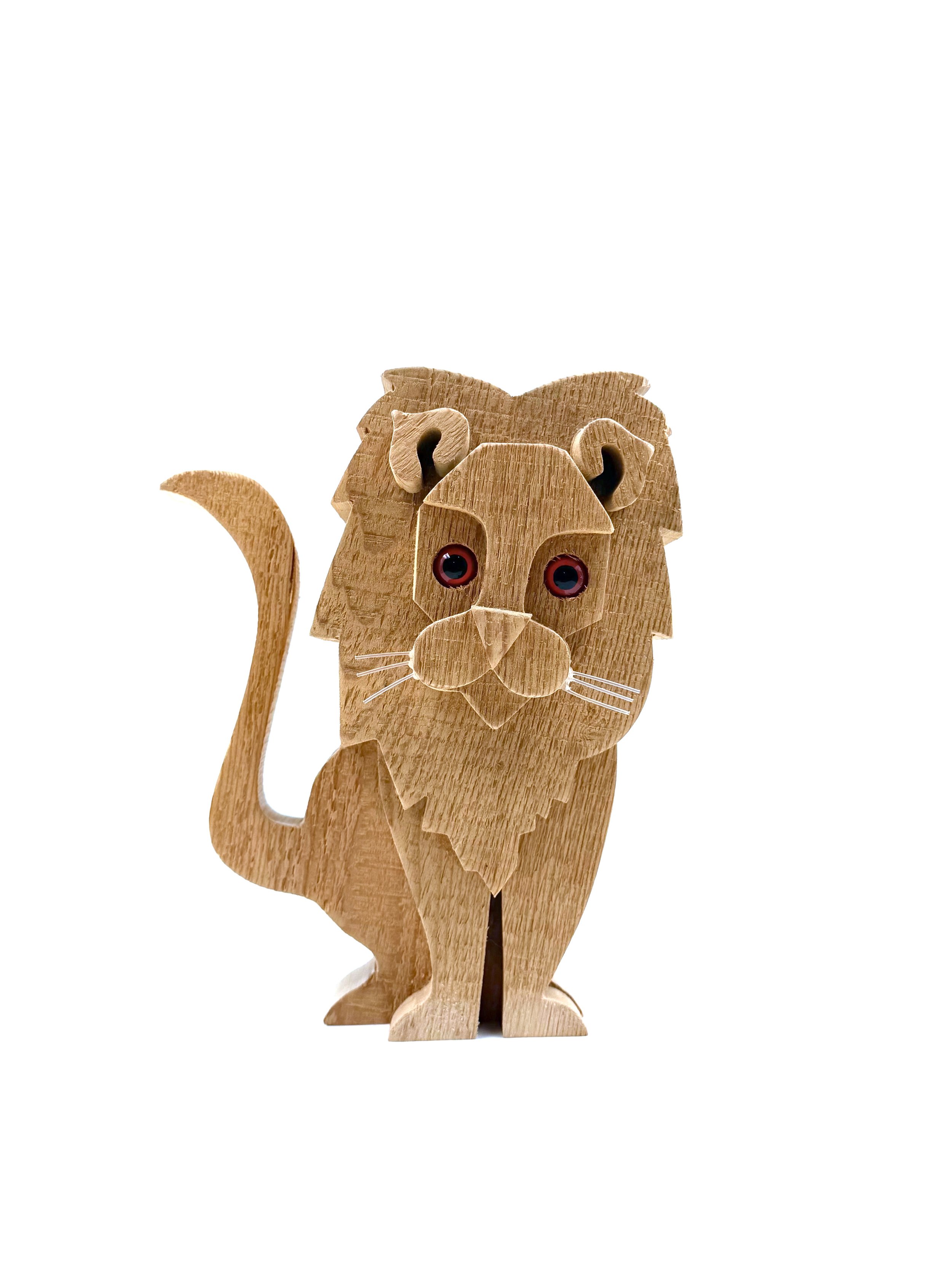 Bottega Michelangeli, Lion wood sculpture, Orvieto Italy 1970s