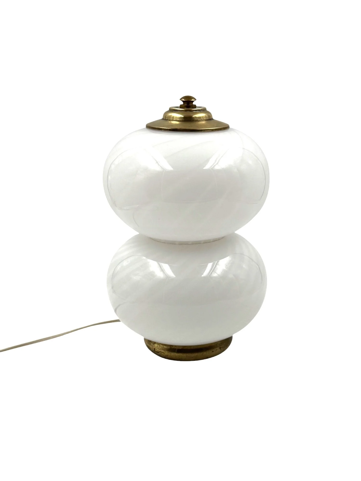 Mid-century brass and glass table lamp, Gielle Italy, 1970s