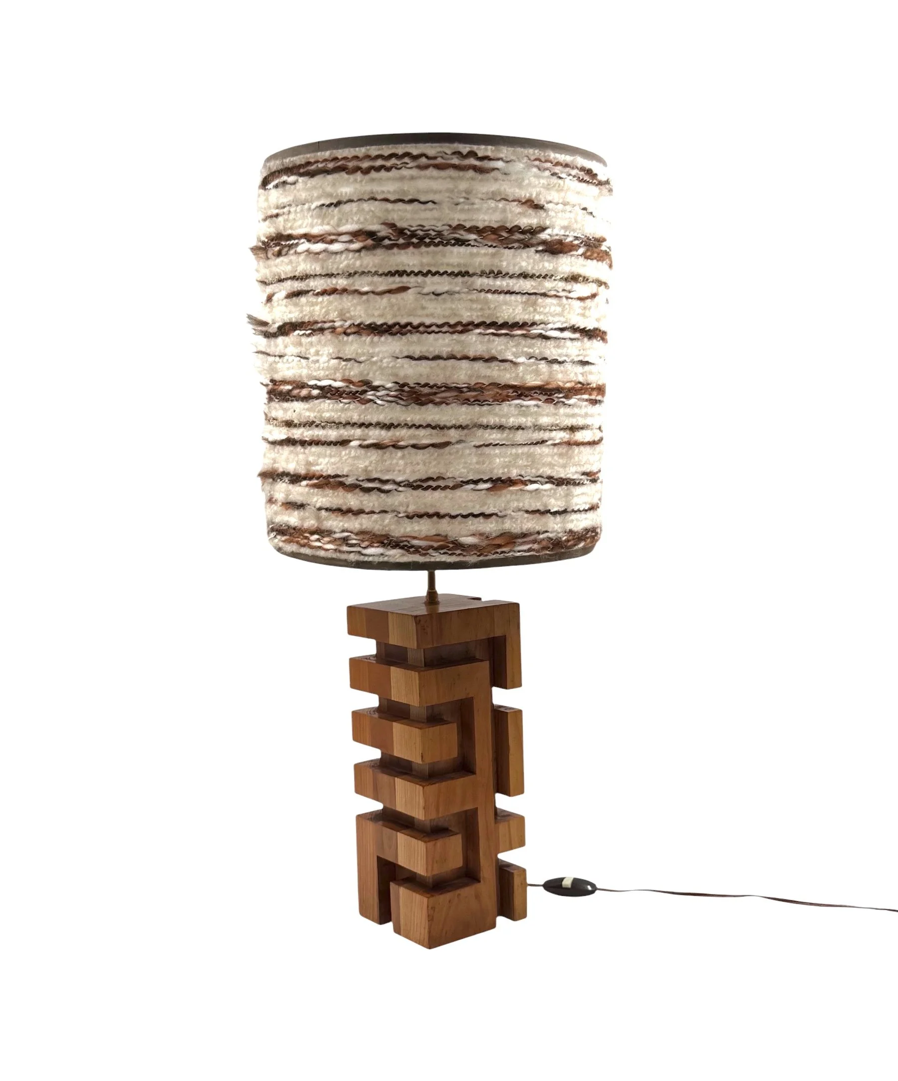 1970s French Hollywood Regency Wood Table Lamp Base | Vintage