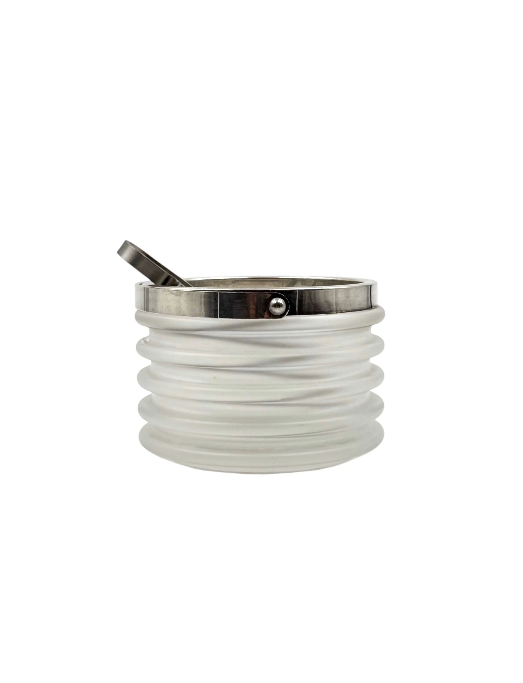 Vintage 1970s Italian Space Age 'Onde' series crystal ice bucket designed by Sergio Asti for Arnolfo di Cambio.