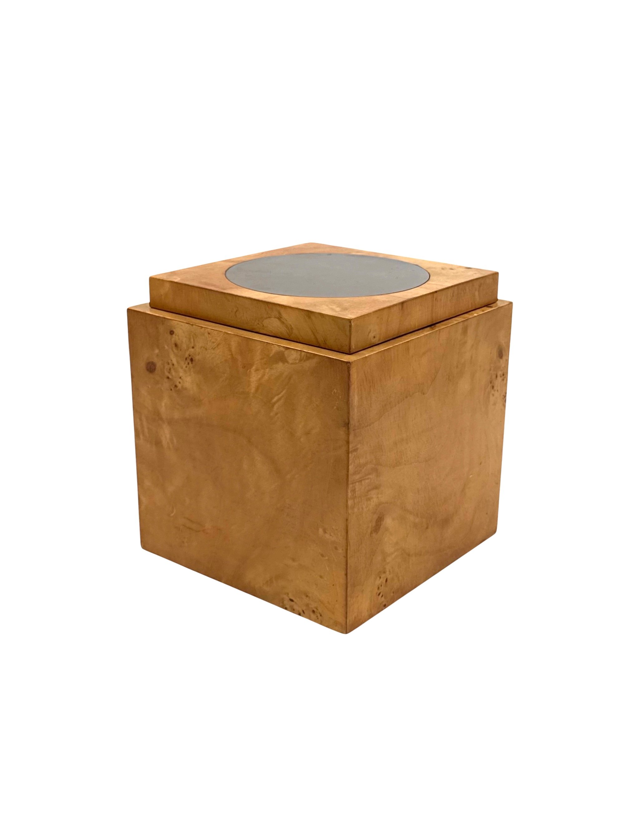 Vintage Tommaso Barbi brass luxury ice bucket with TB Italy mark, mid-century Italian design circa 1970