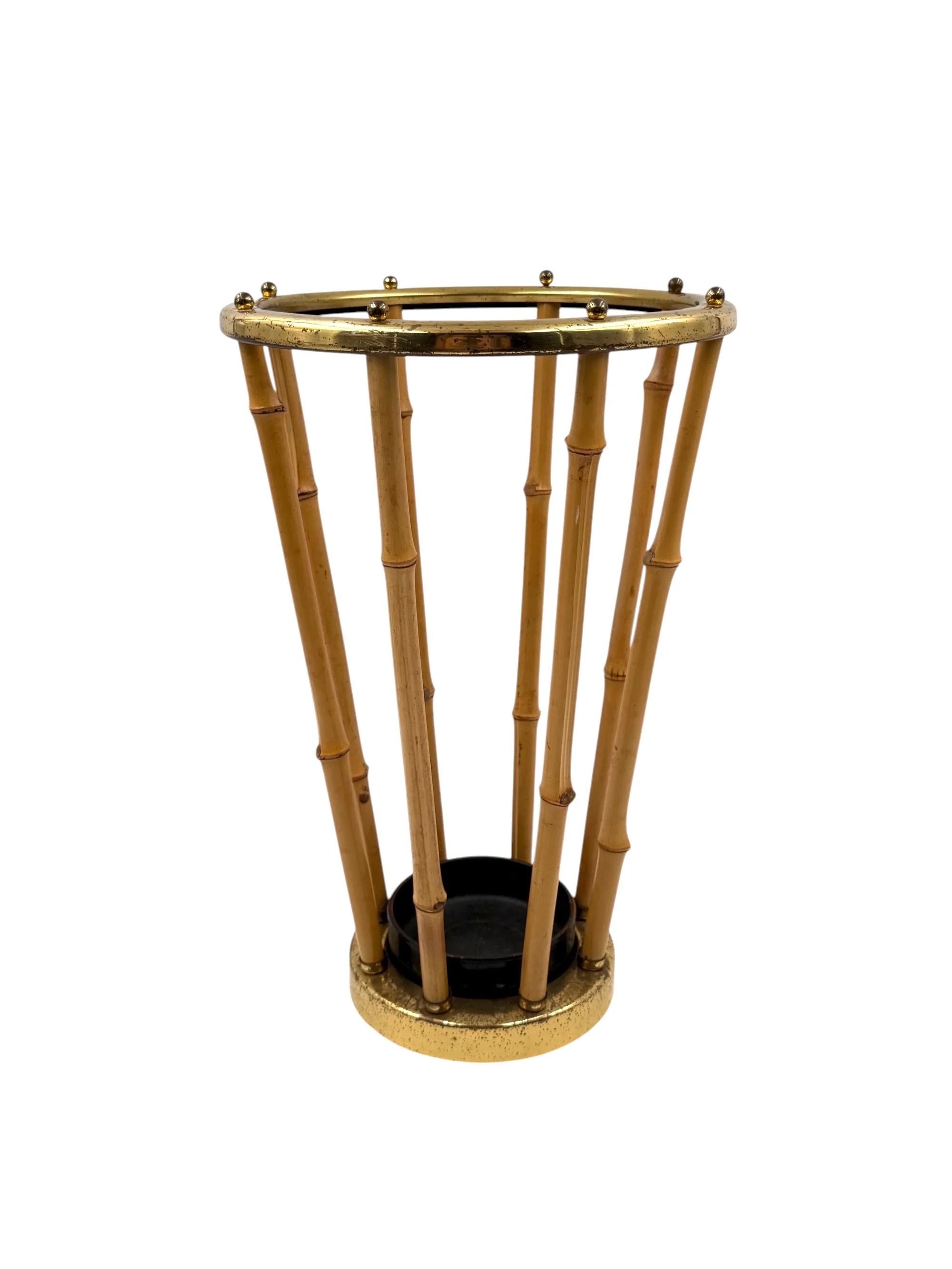 Hollywood regency bamboo umbrella rack, France 1970