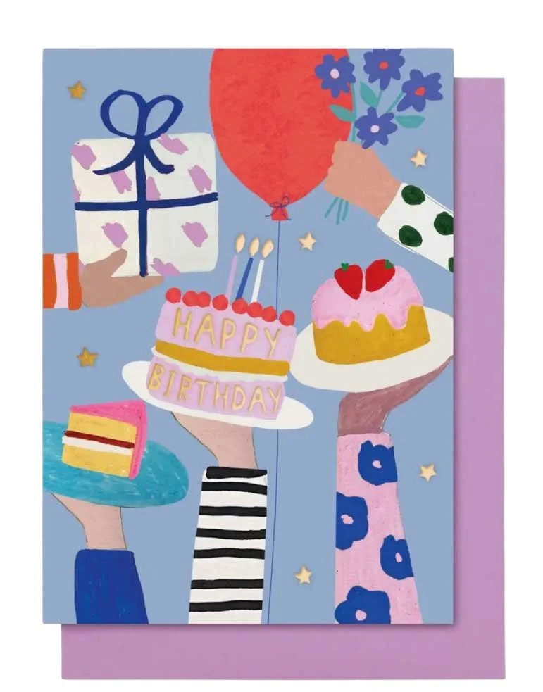 Cake and Balloons Birthday Card