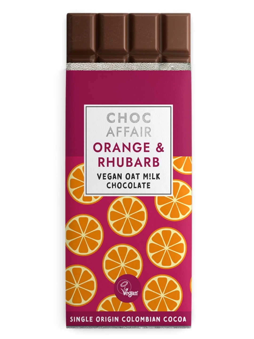 Orange and Rhubarb Oat Milk Chocolate Bar  - (Handmade)