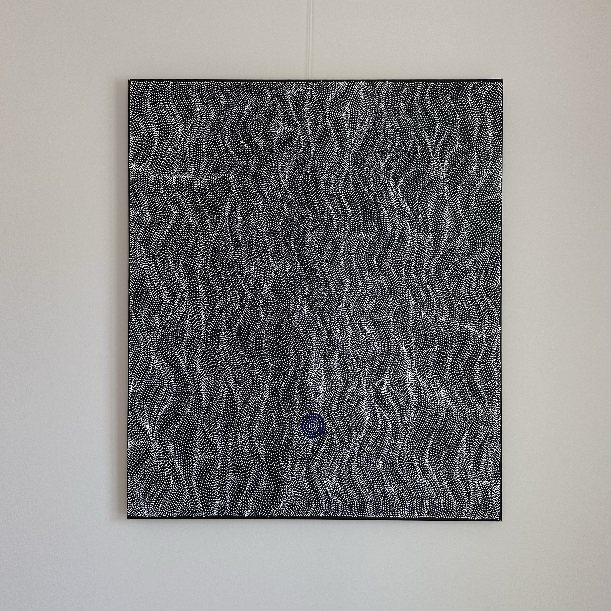 SOLD 
Justinna Napaljarri Sims, 
Yanjirlpirri or Npaljarri Jukurrpa (Star or Seven Sisters Dreaming), 2021, 
acrylic on linen, 
107 x 91 cm