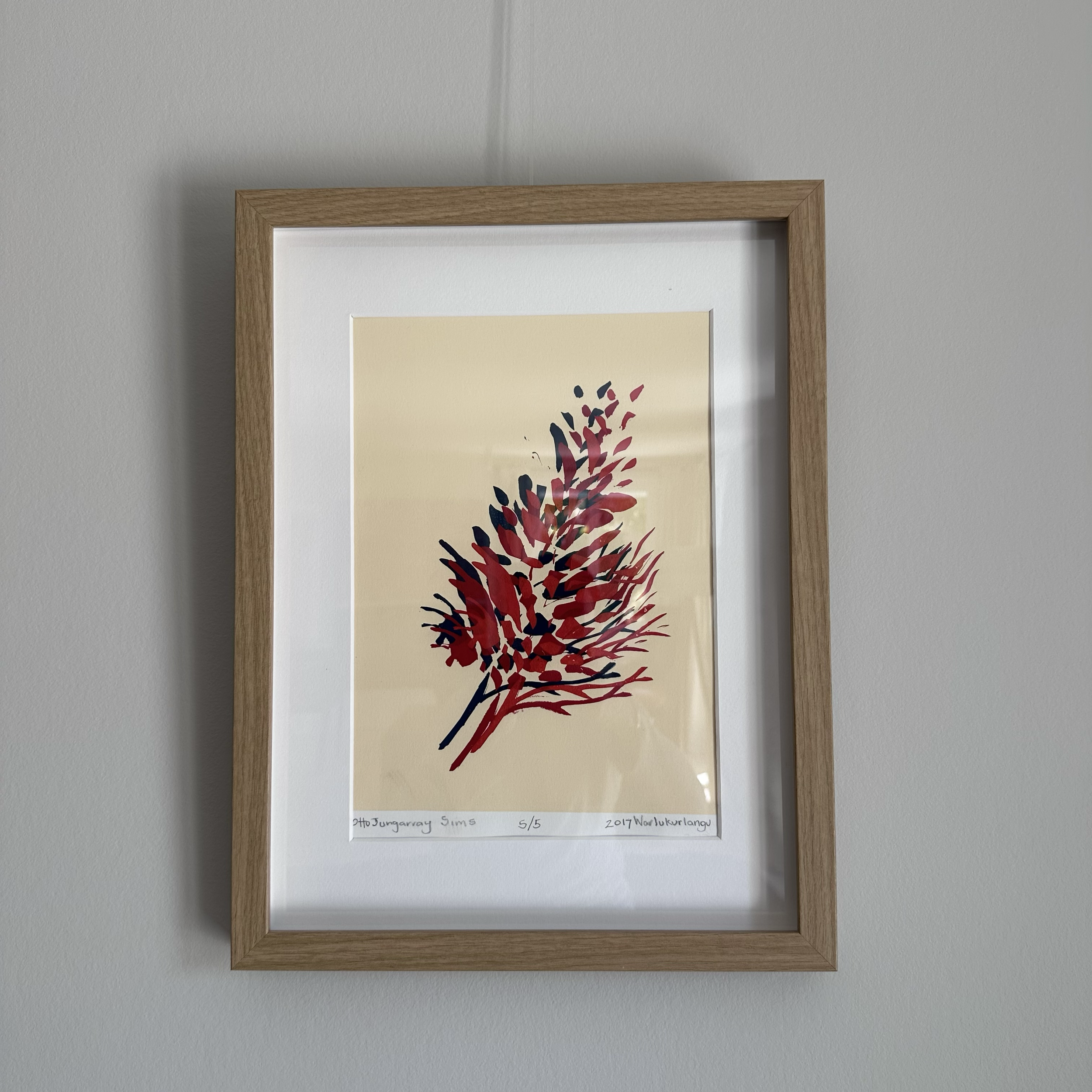 SOLD, Multiples available,
Otto Jungarrayi Sims, Multiples available,
Kaliny-kalinypa / Ultukunpa Jukurrpa - Honey Grevillea Dreaming, 2017, 
screen print 
21 x 29.5 cm 
Ed. 5/5, 
CHF175 (unframed / sans cadre)